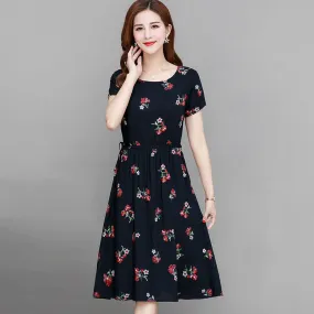 INSTOCK-Spring and summer new large size women's floral dress