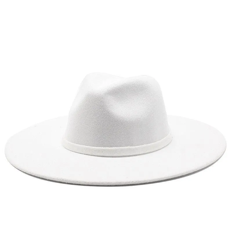 Jazz Style Wide Brim Fedora Hat