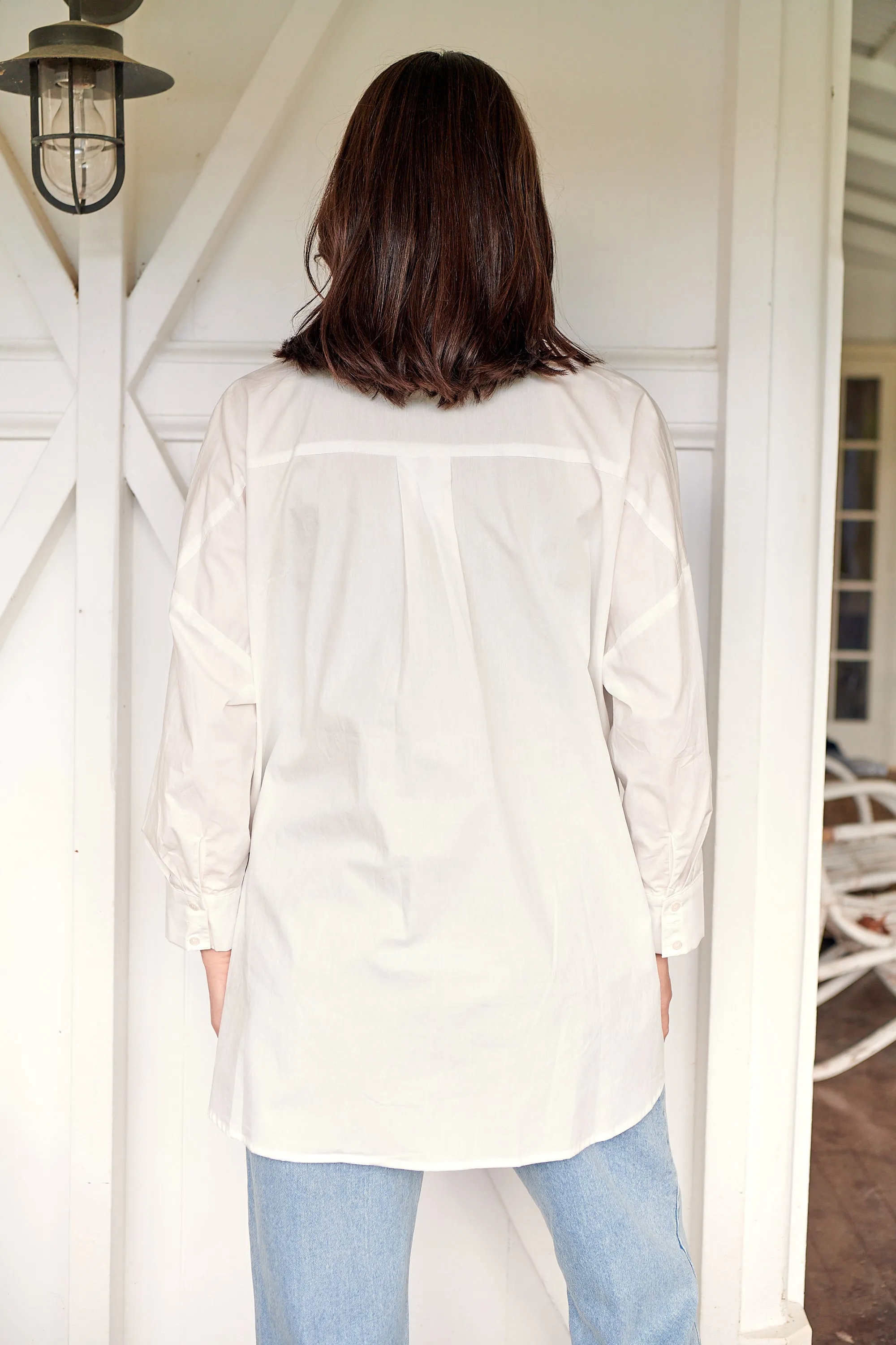 Jennifer Oversized White Button Up Shirt