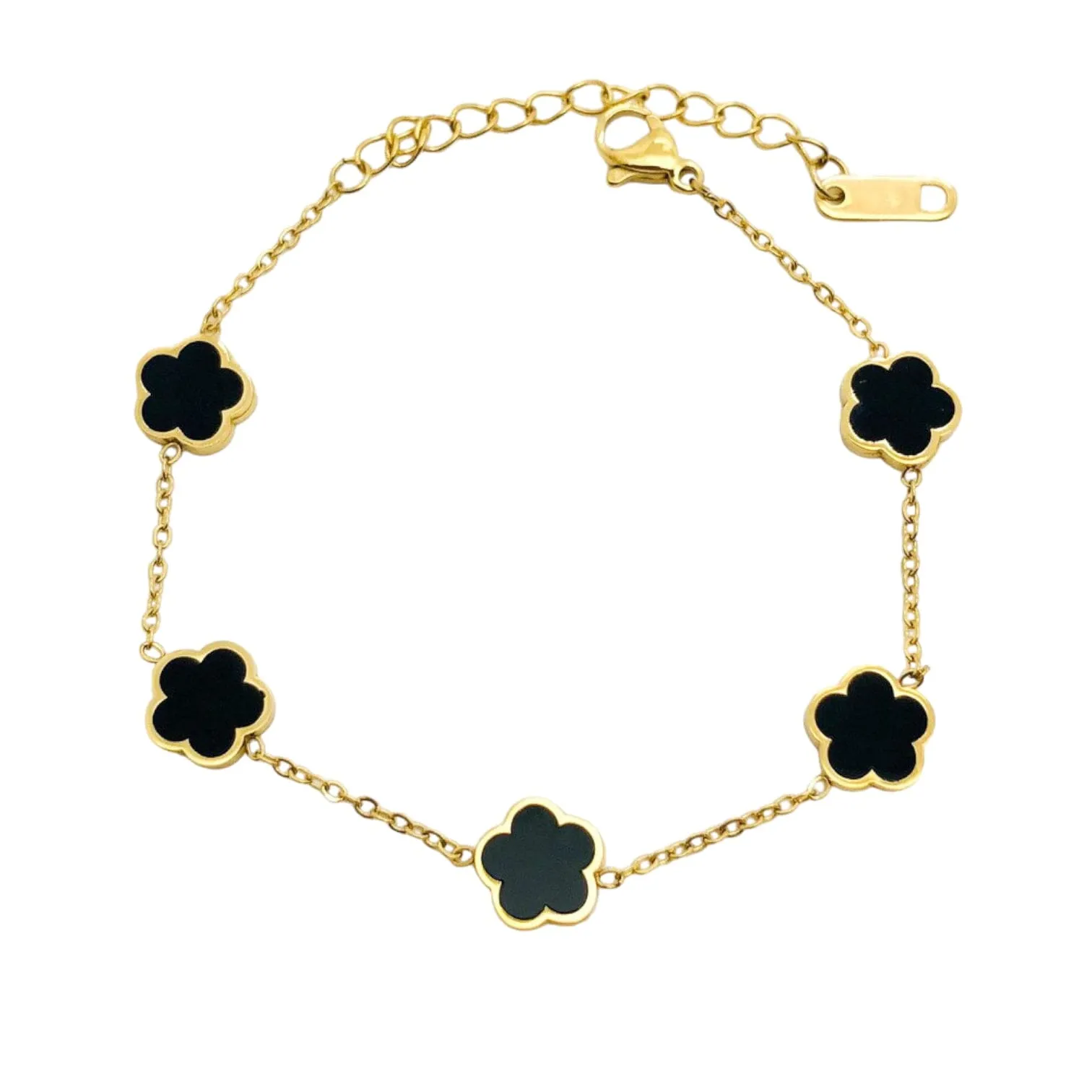 Kayla Flower Clover Gold Bracelet