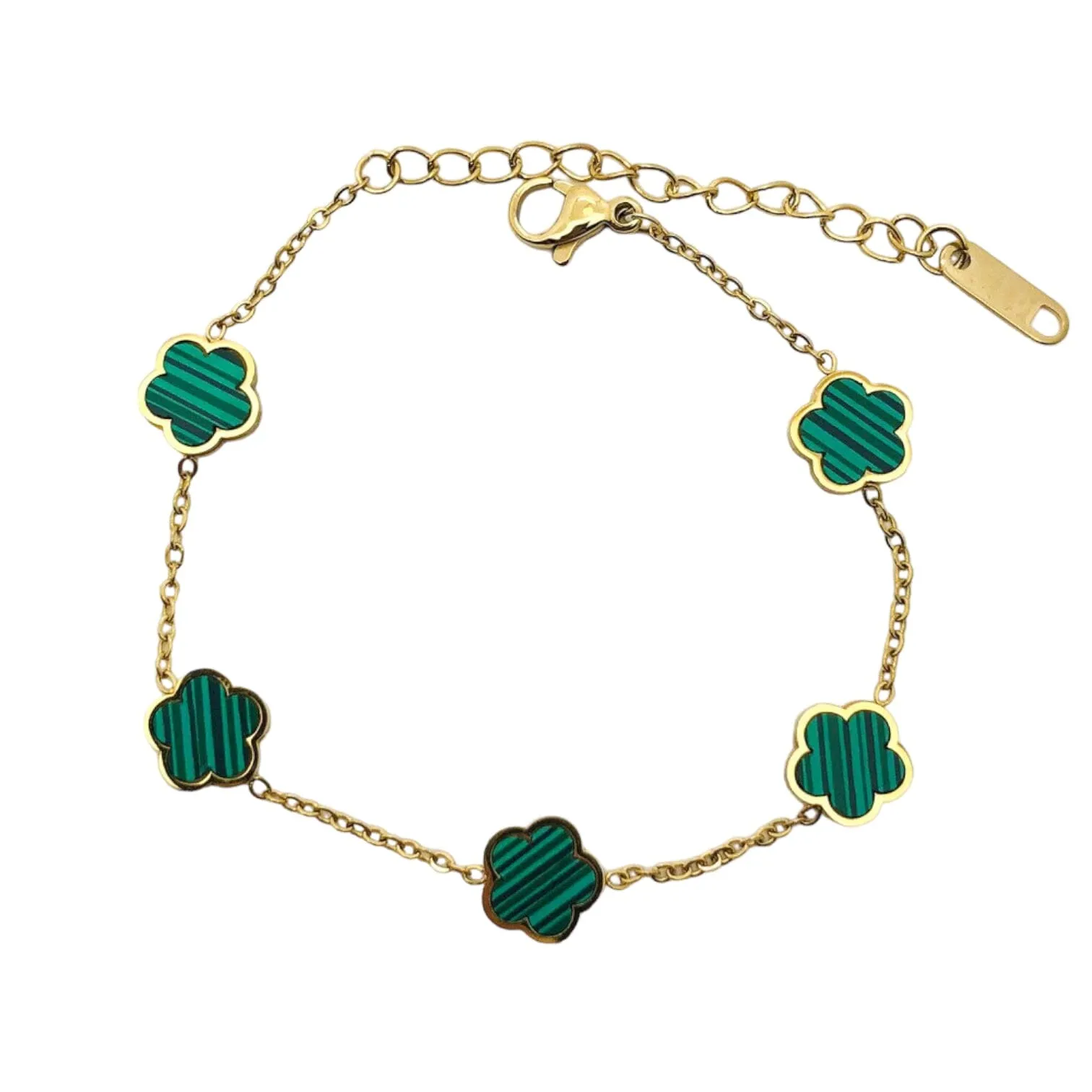 Kayla Flower Clover Gold Bracelet