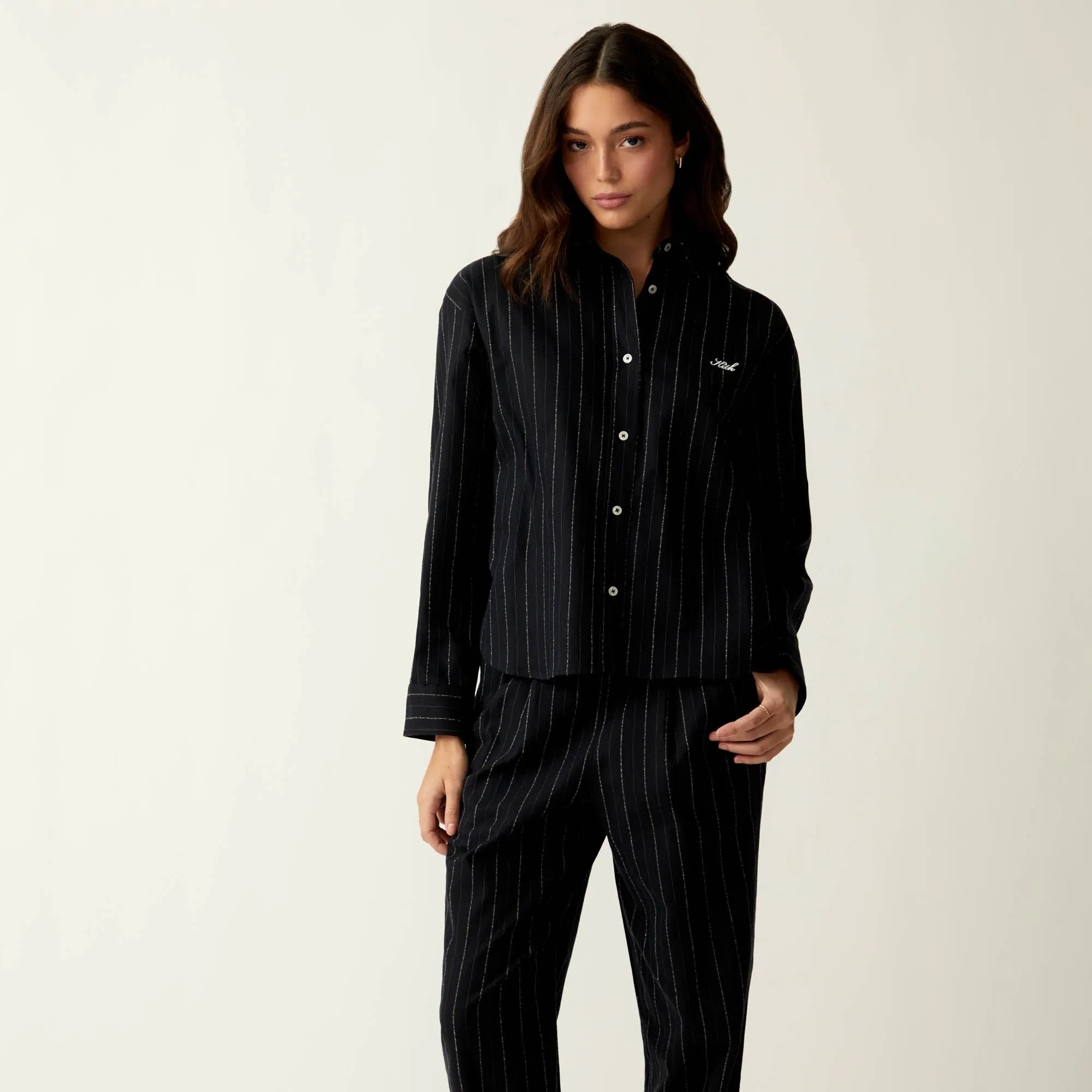 Kith Women Roanne Oversized Pinstripe Shirt - Ink