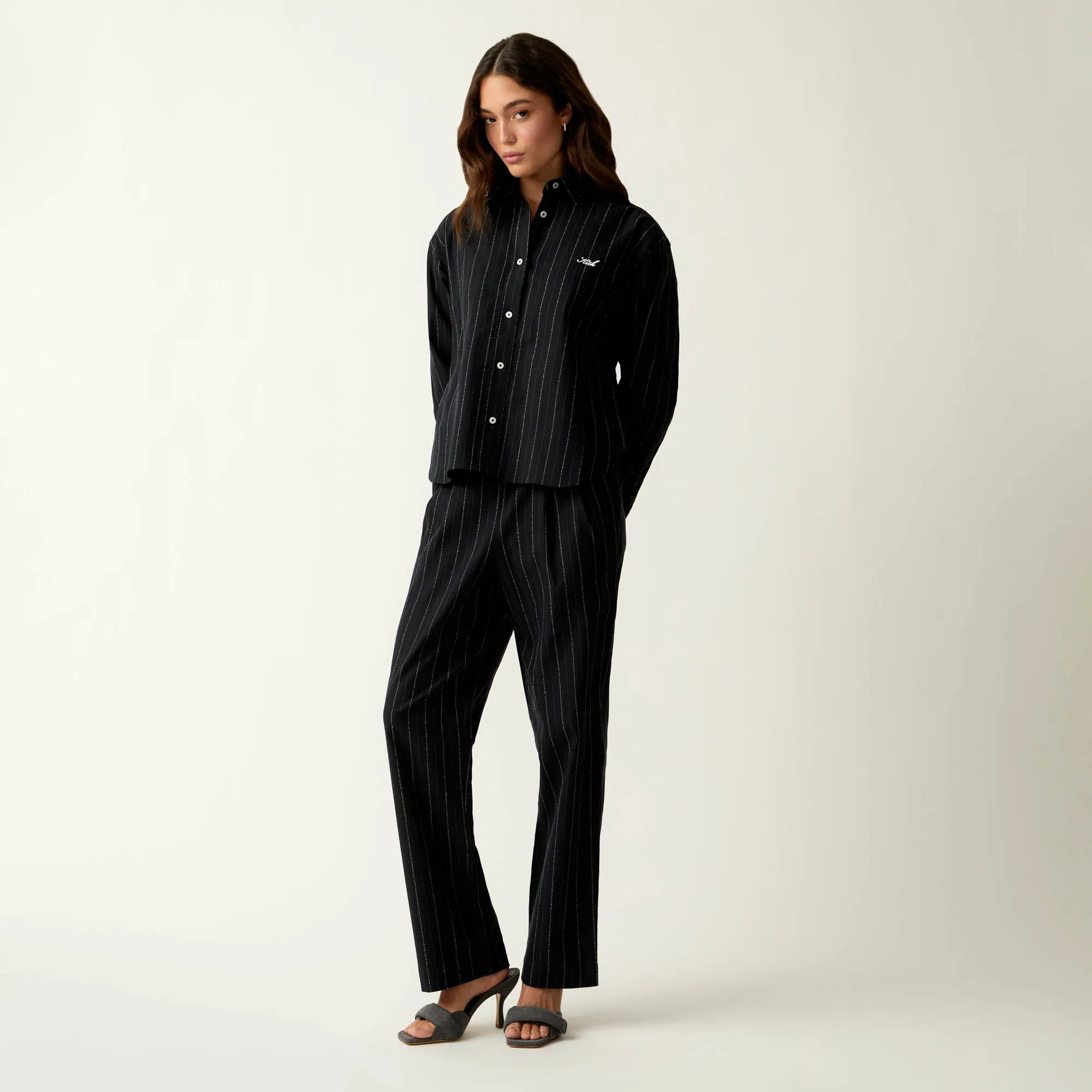 Kith Women Roanne Oversized Pinstripe Shirt - Ink