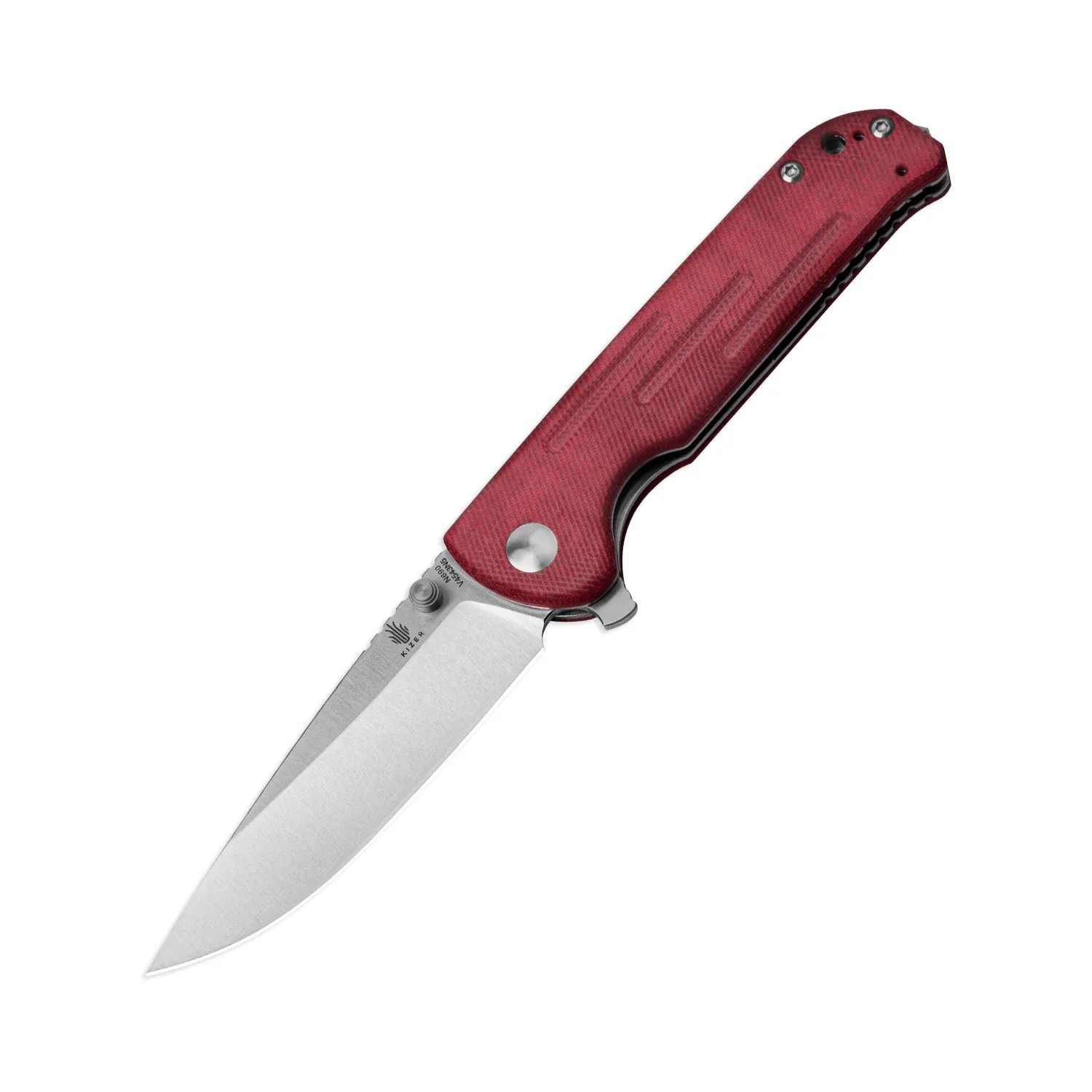 Kizer Justice N690 Blade Liner Lock Denim Micarta Handle V4543N5 (3.80  Satin)