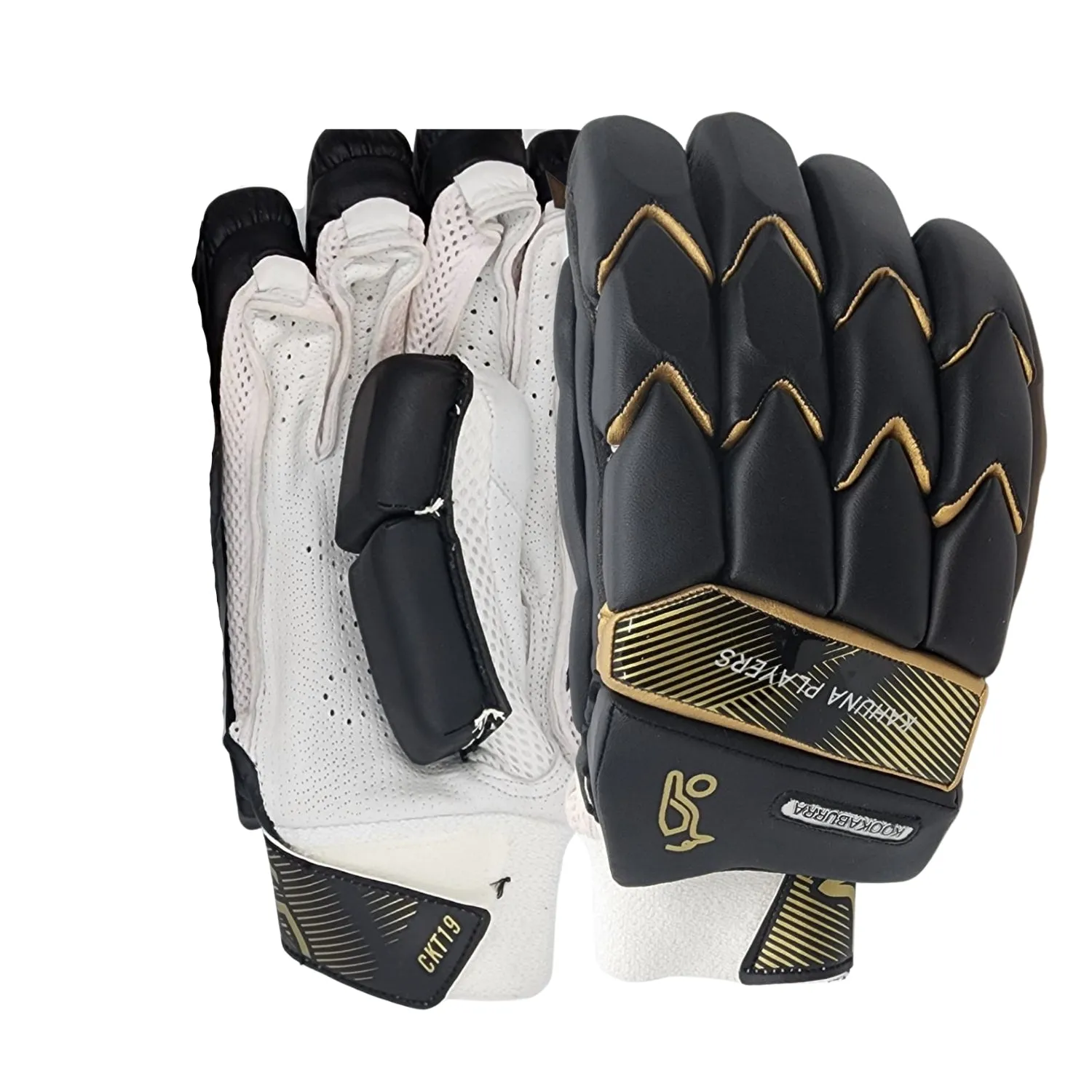 Kookaburra Kahuna Players Cricket Batting Gloves, Men Size Golden Black - For Right Hand Players