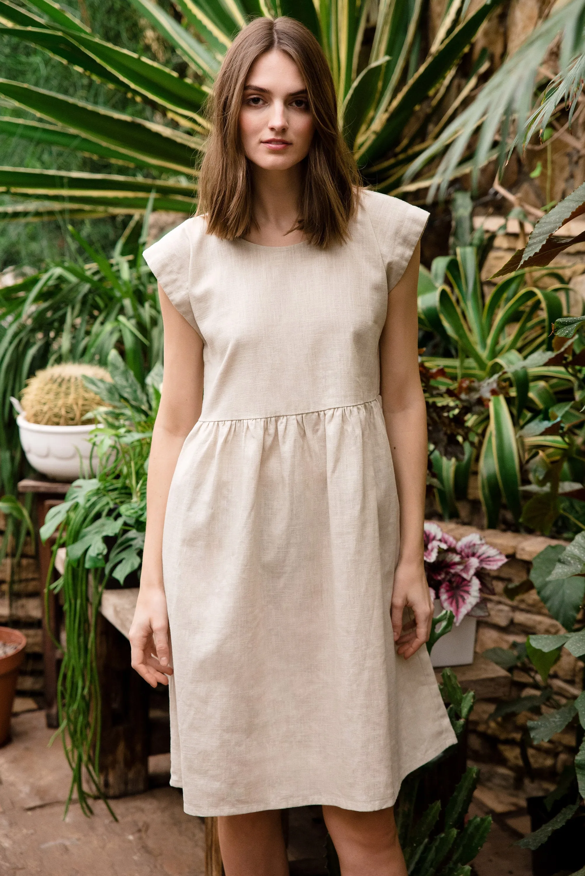 LeMuse linen dress LUNA, Beige, XS