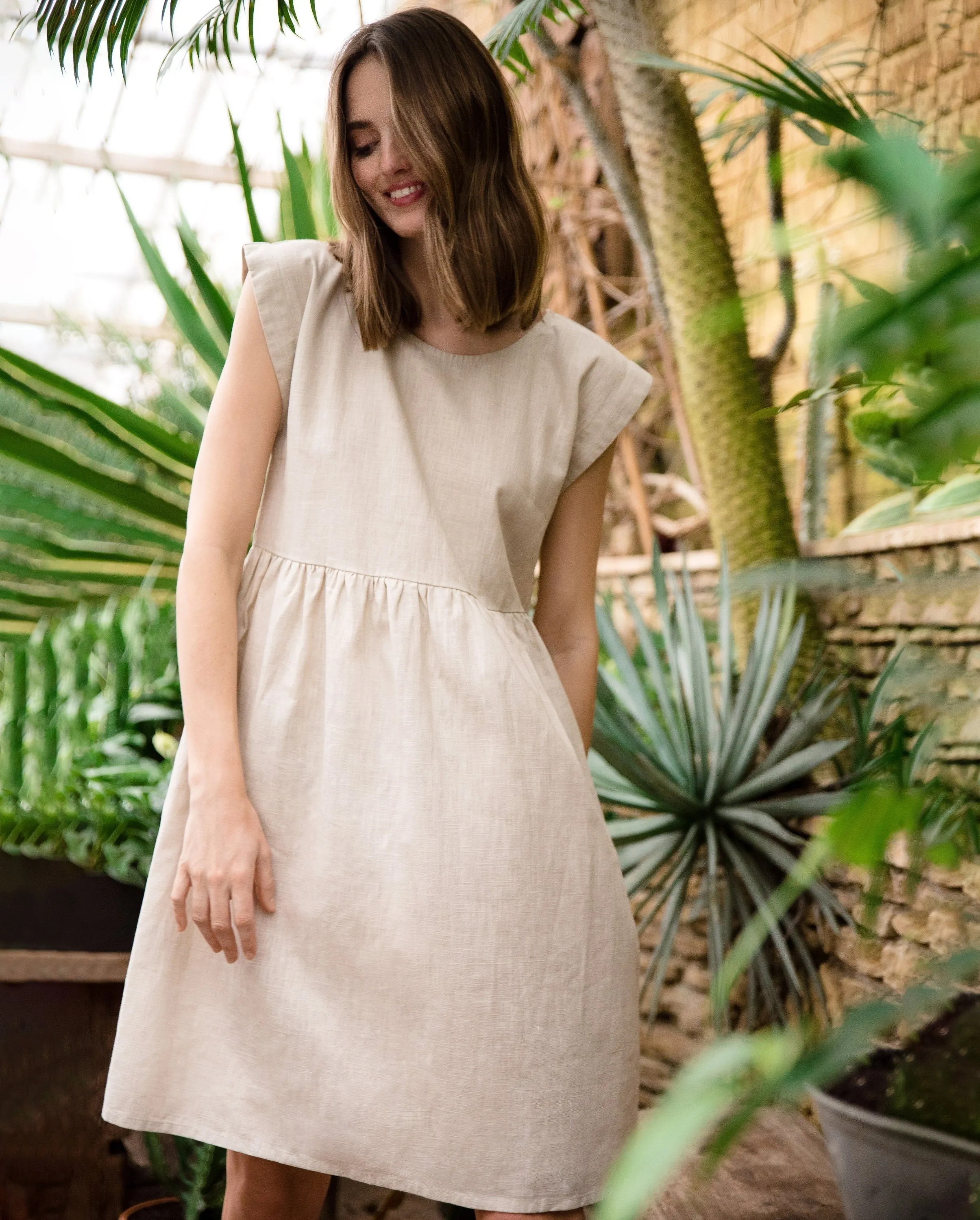 LeMuse linen dress LUNA, Beige, XS