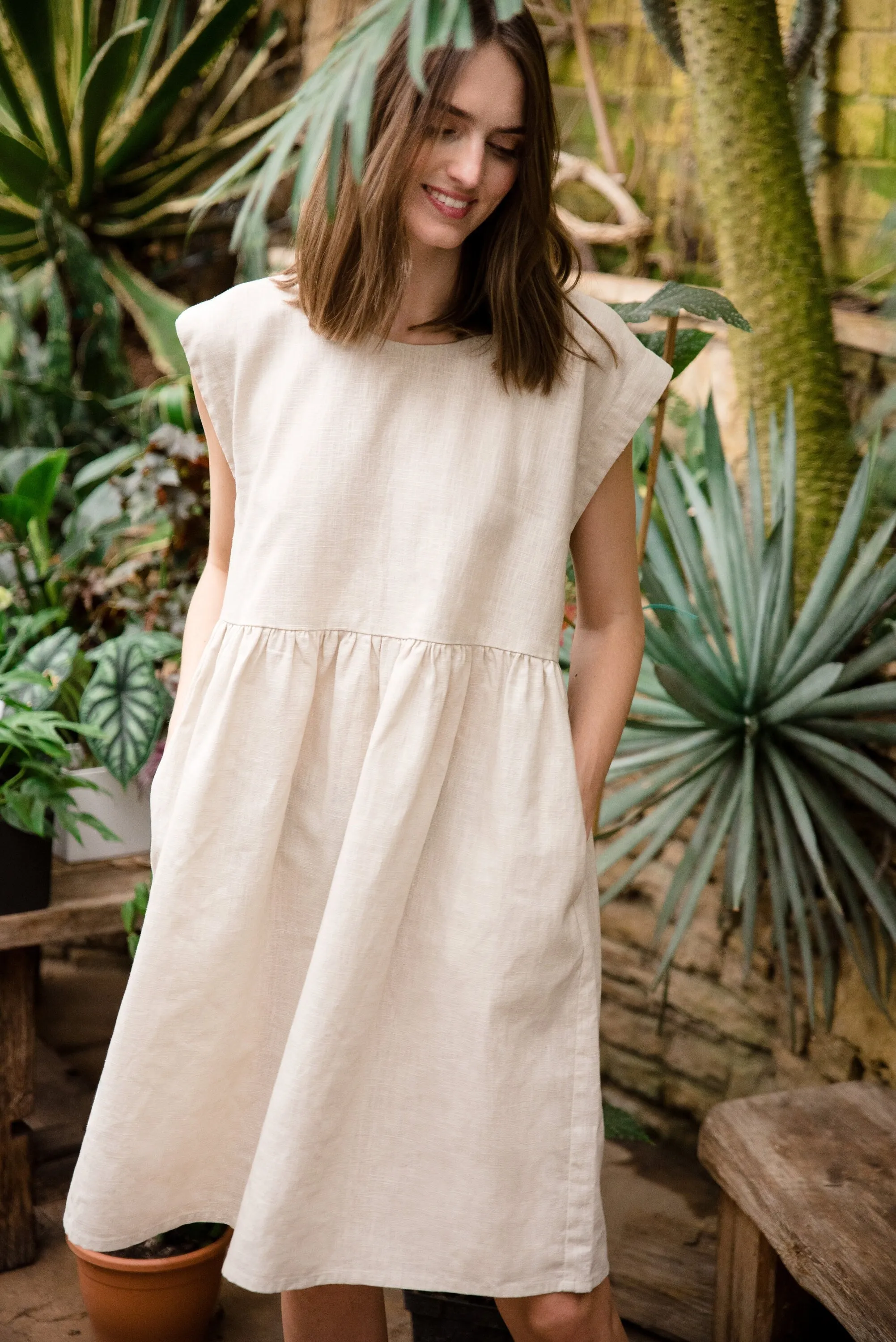 LeMuse linen dress LUNA, Beige, XS