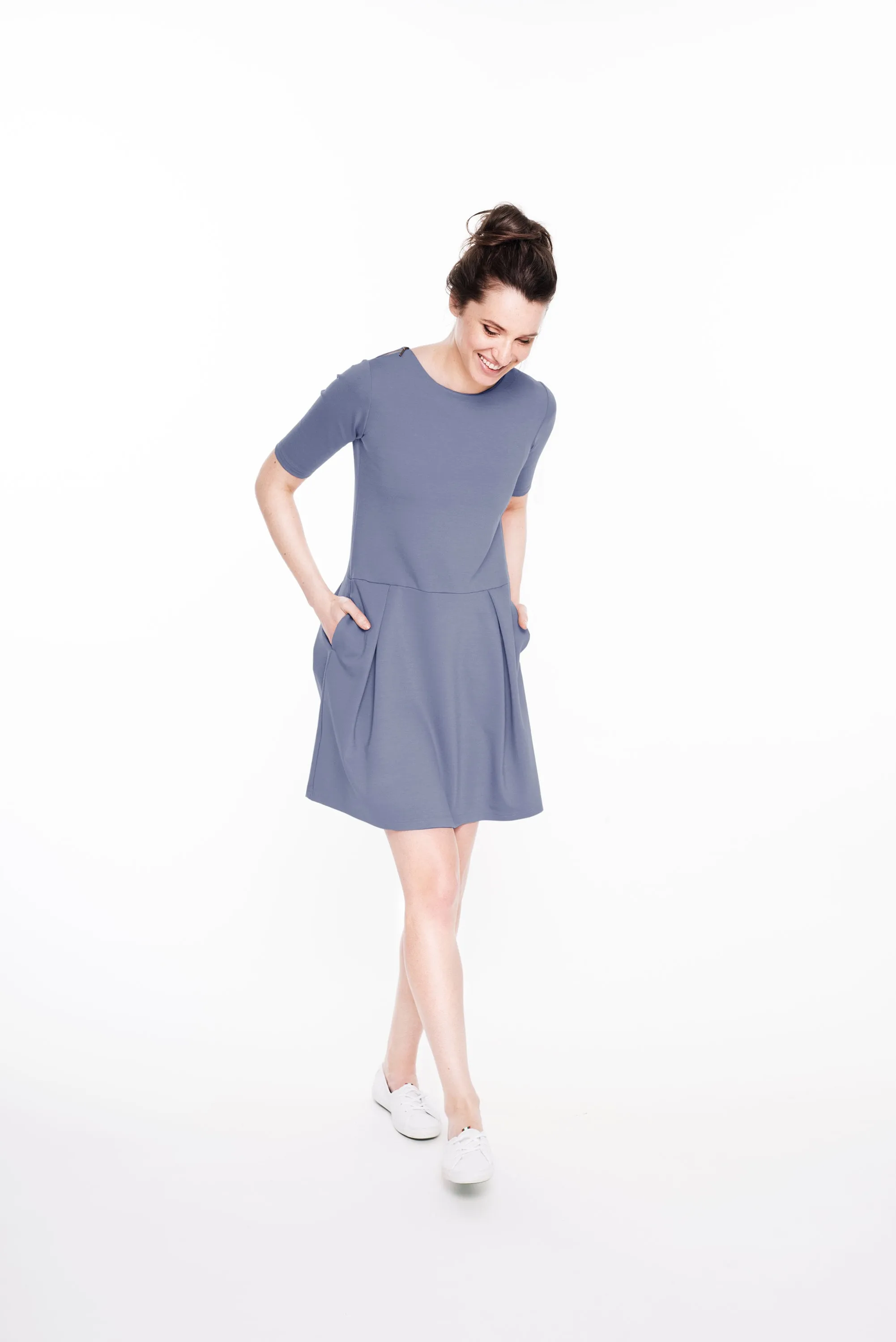 LeMuse SOFIA SUMMER dress with a pockets, Sky blue, M