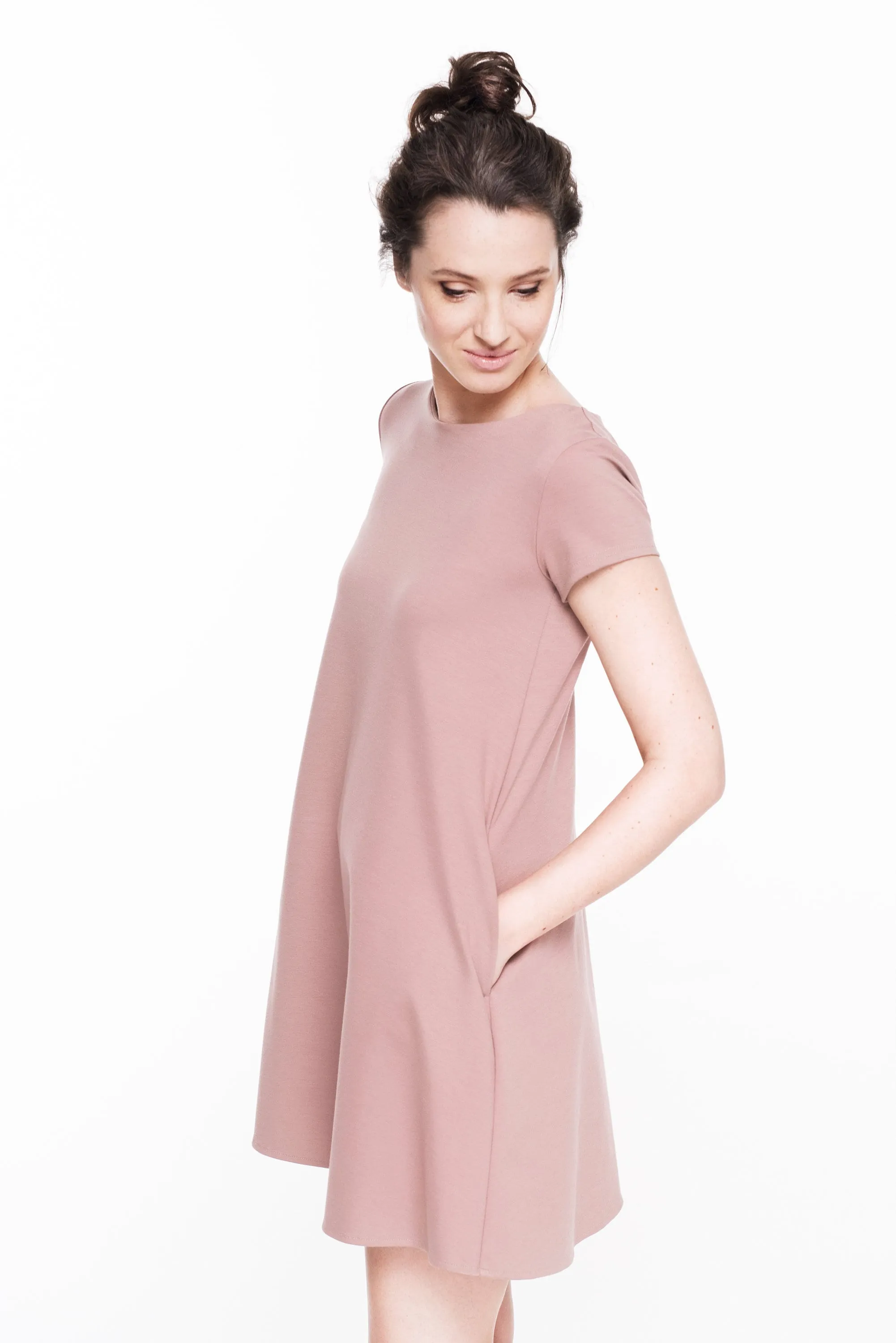 LeMuse SUMMER CALMNESS dress with buttons, Dusty rose, S