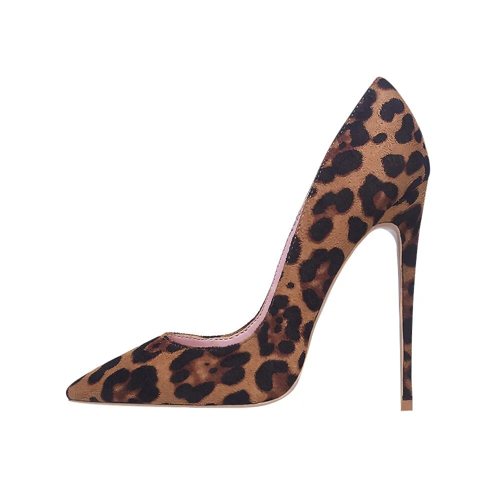 Leopard Pointed Toe High Heels Pumps