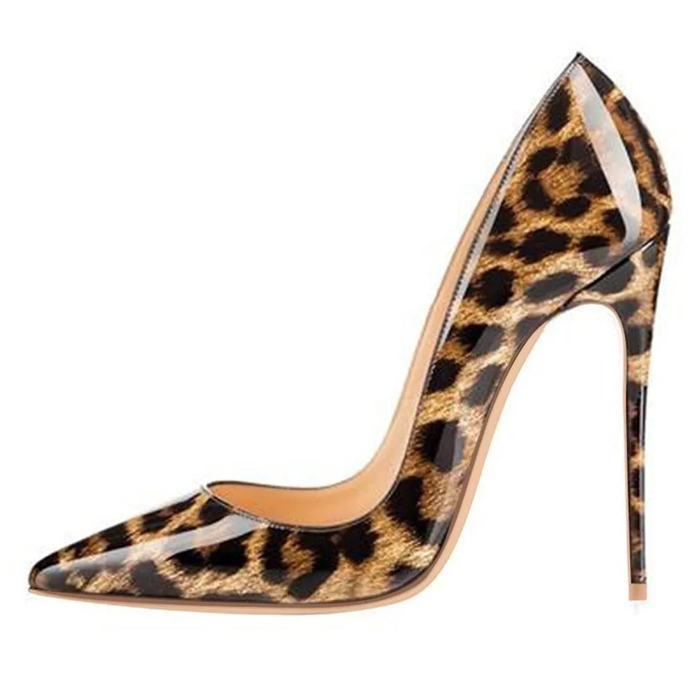 Leopard Pointed Toe High Heels Pumps