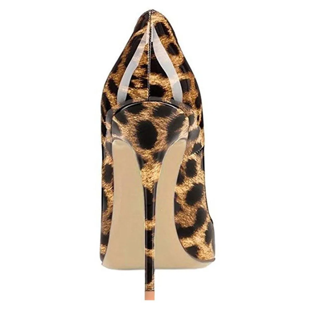 Leopard Pointed Toe High Heels Pumps