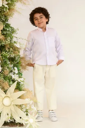 Lily of the Valley- Lavender Colour Cotton Shirt For Boys