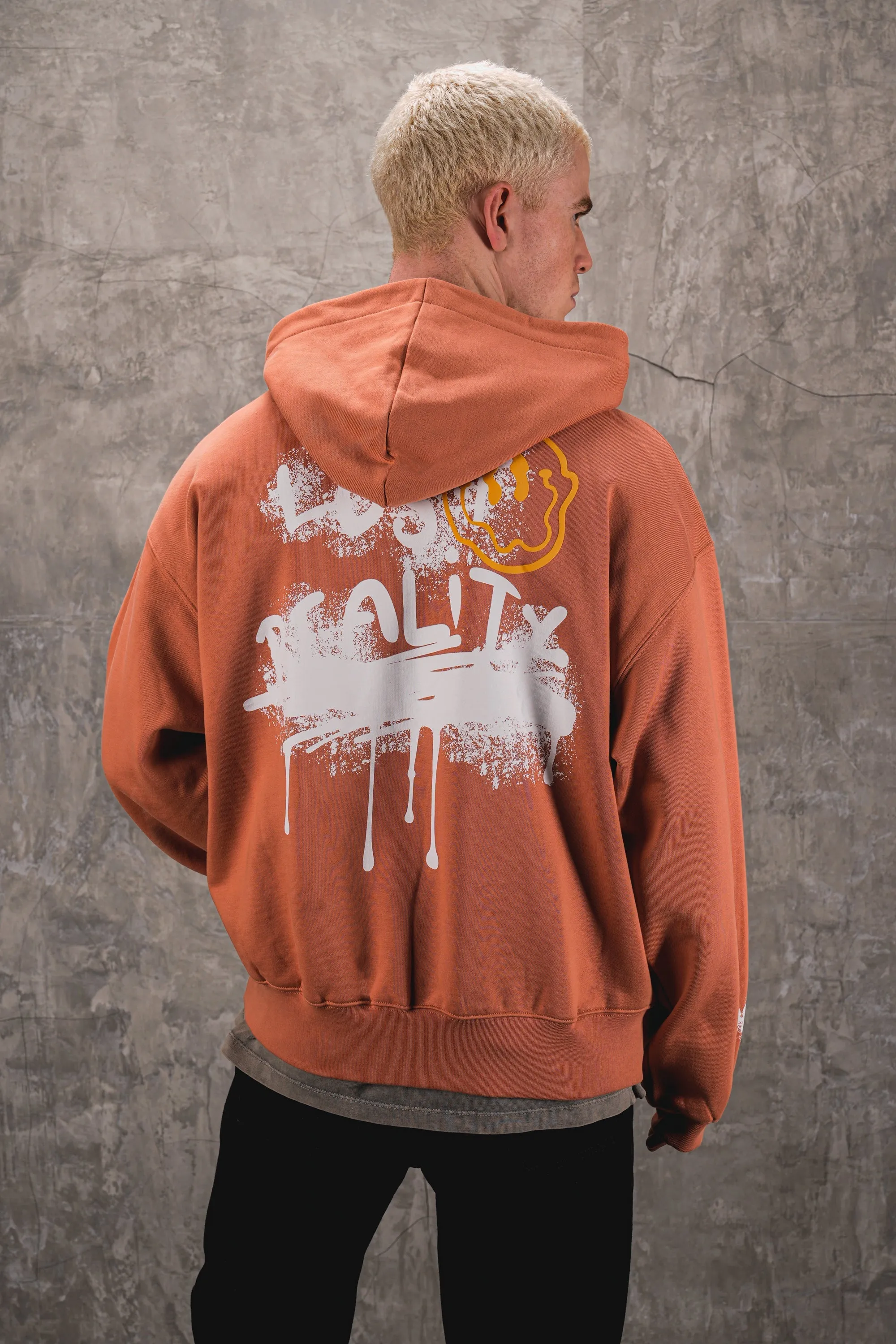 Lost Reality Vintage Washed Oversized Hoodie - Tile