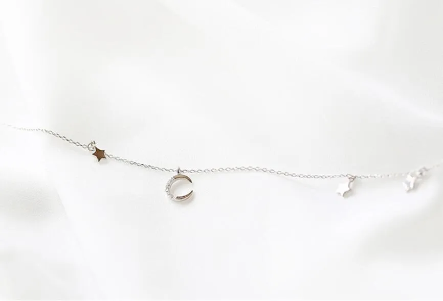 Lune et étoiles Sterling Silver Choker