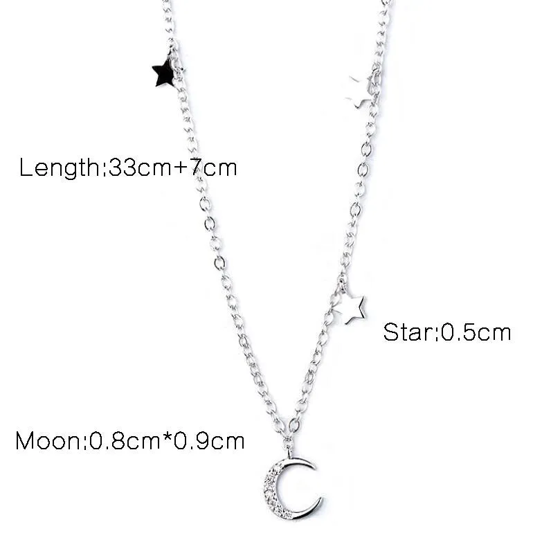 Lune et étoiles Sterling Silver Choker