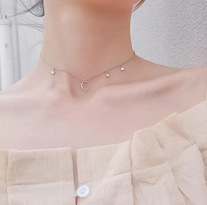 Lune et étoiles Sterling Silver Choker