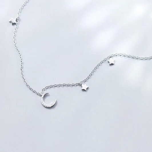 Lune et étoiles Sterling Silver Choker