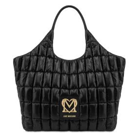 Maxi Shopper Donna LOVE MOSCHINO linea Thin Air in Nylon Trapuntato Nero