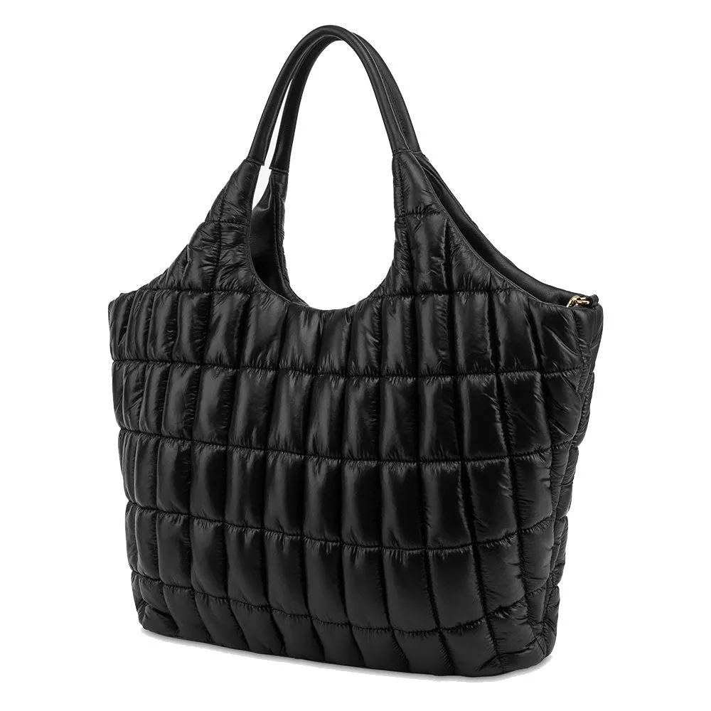 Maxi Shopper Donna LOVE MOSCHINO linea Thin Air in Nylon Trapuntato Nero