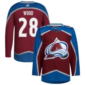 Miles Wood Colorado Avalanche adidas Home Primegreen Authentic Pro Jersey - Burgundy