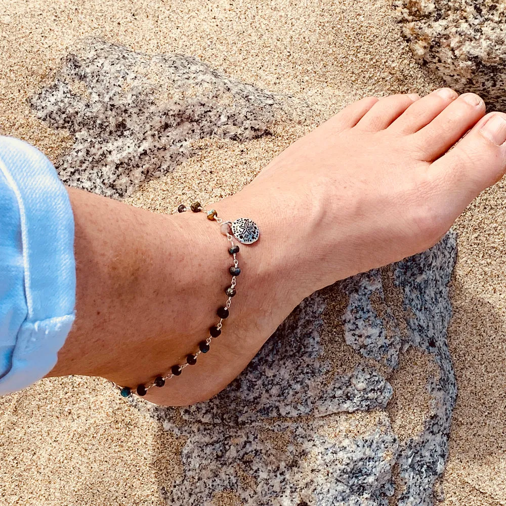 Mother Earth Anklet with Sand Dollar Beach Charm