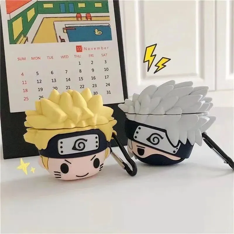 Naruto Japan Anime 3D Cartoon Bluetooth-compatible Earphone Set Silicone PC Hard case Earphone Case for AirPods 1 2 3 Pro Cover