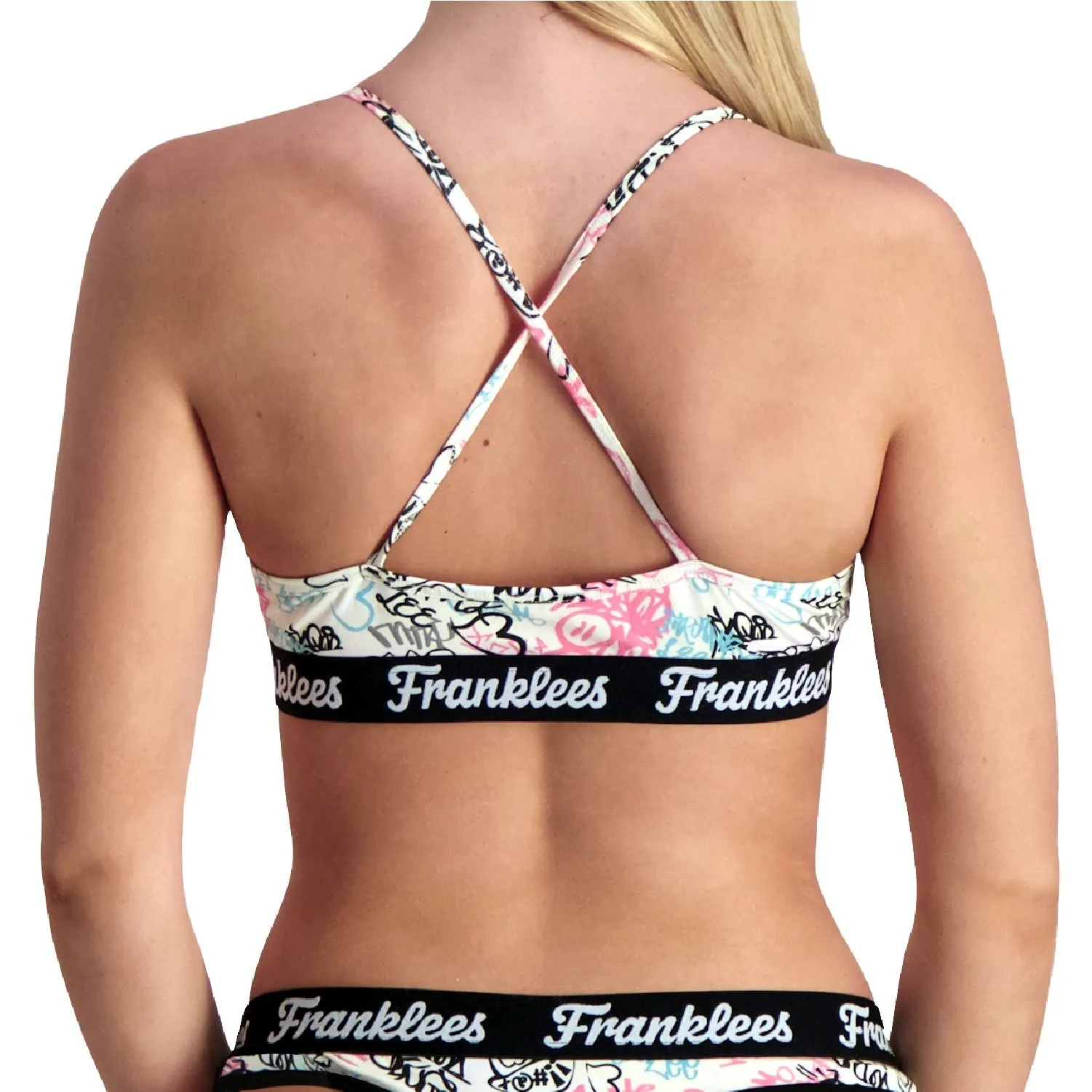 Open Back Bralette | Soft Cotton | Graffiti