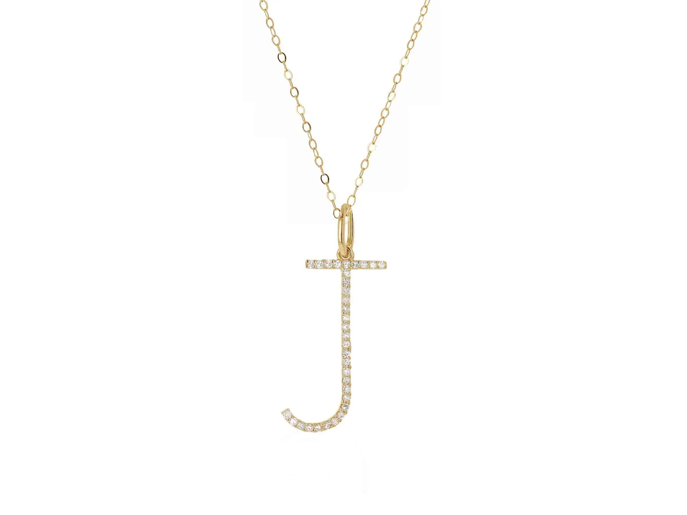 Oversized Diamond Letter Charm on Chain