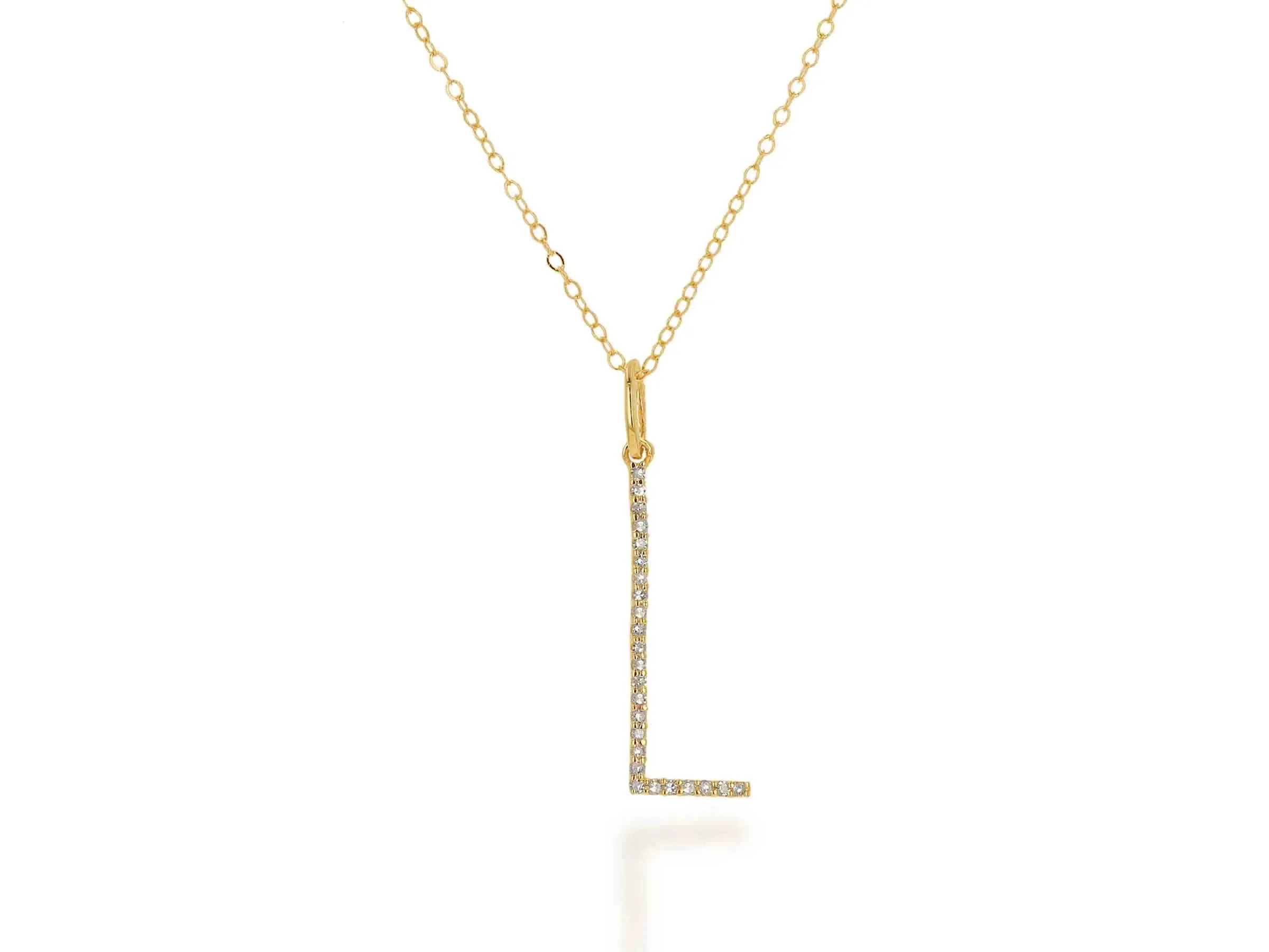 Oversized Diamond Letter Charm on Chain