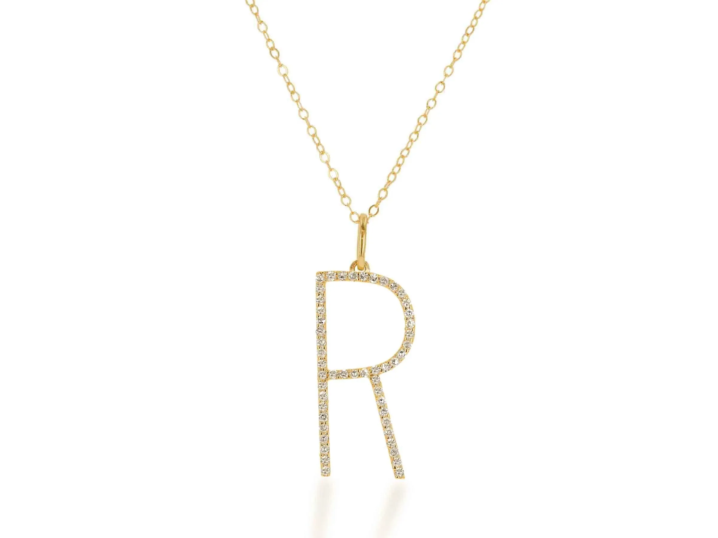 Oversized Diamond Letter Charm on Chain