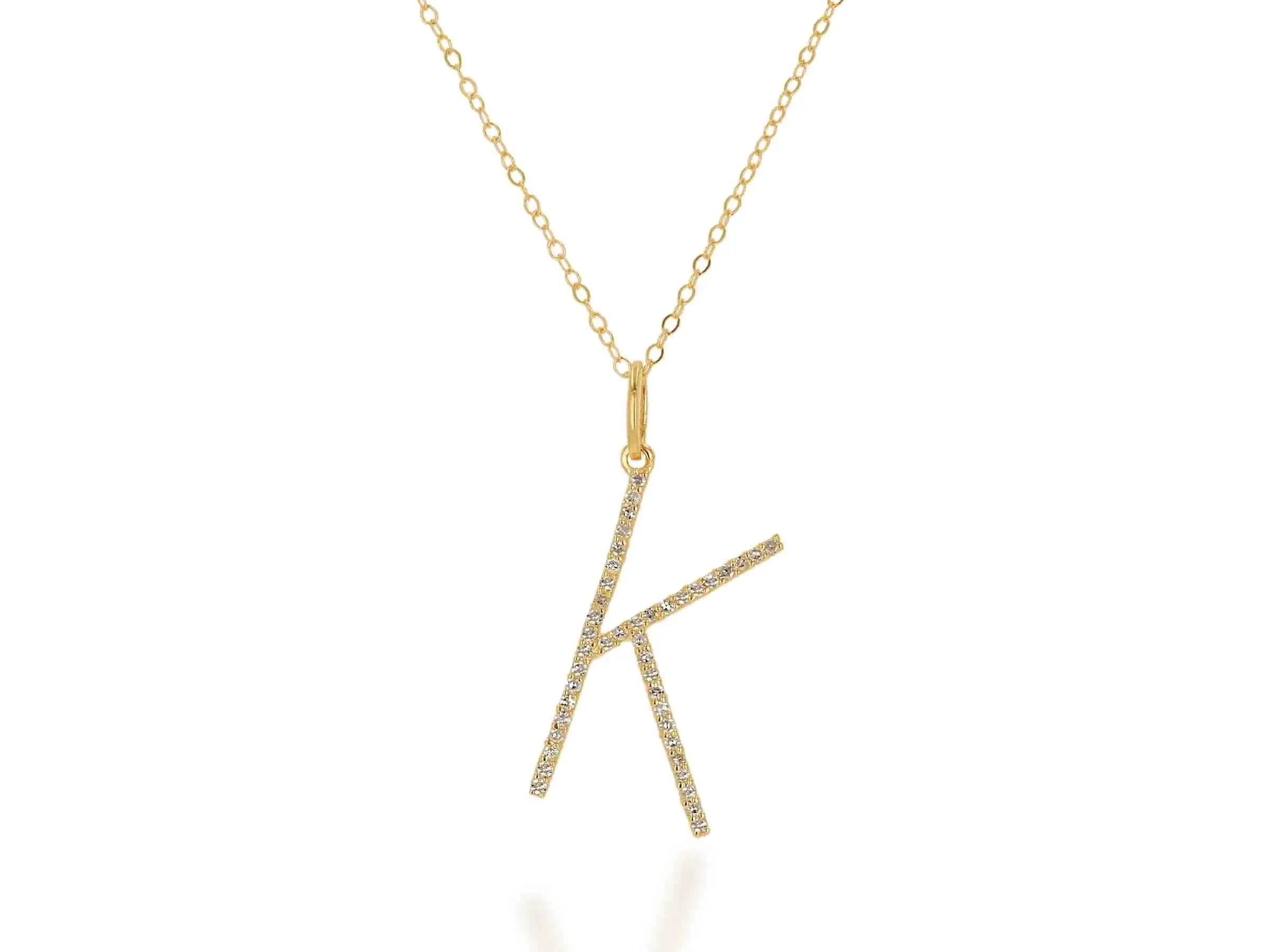 Oversized Diamond Letter Charm on Chain