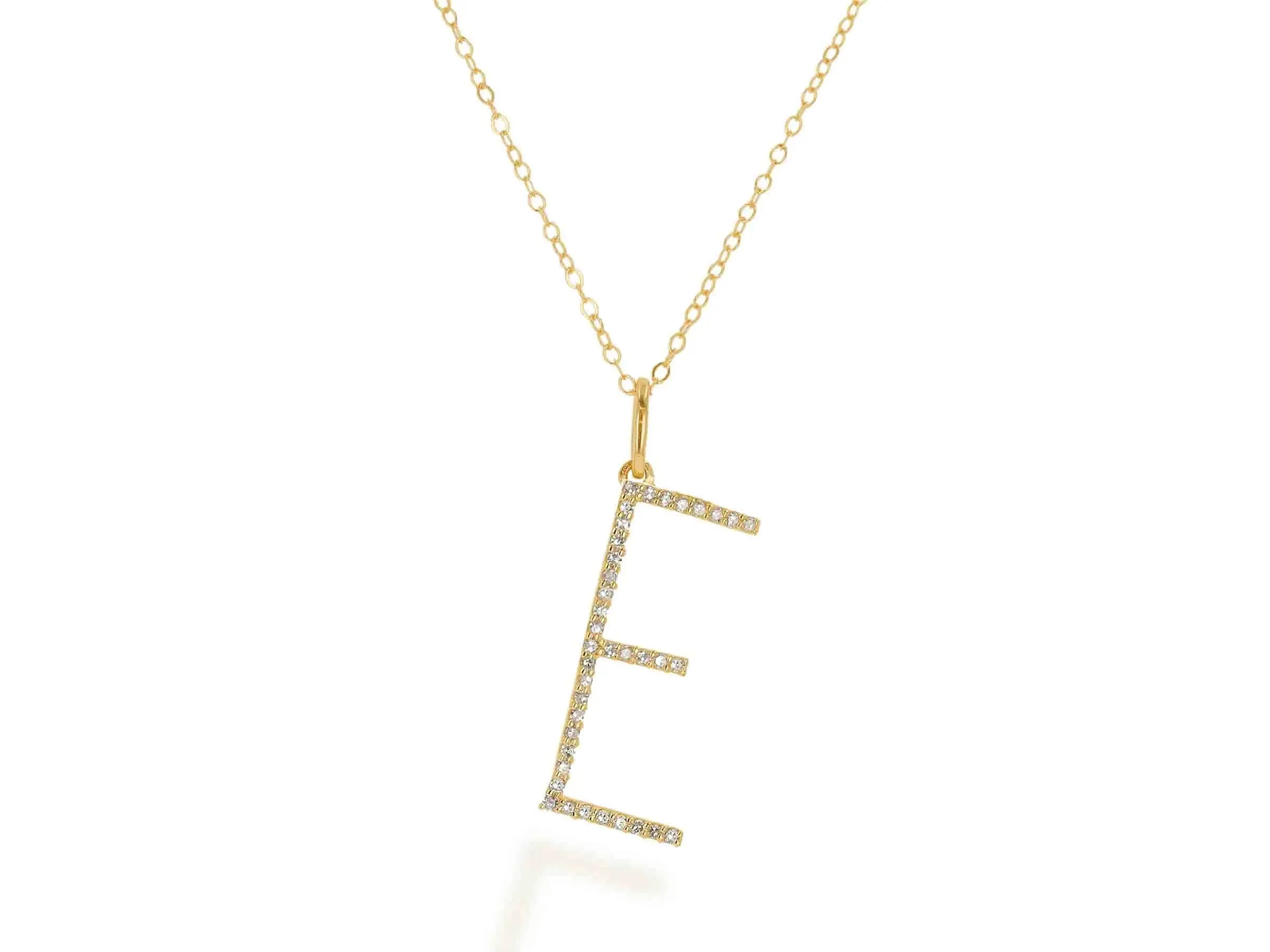 Oversized Diamond Letter Charm on Chain