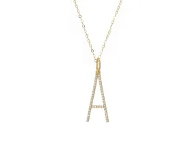 Oversized Diamond Letter Charm on Chain