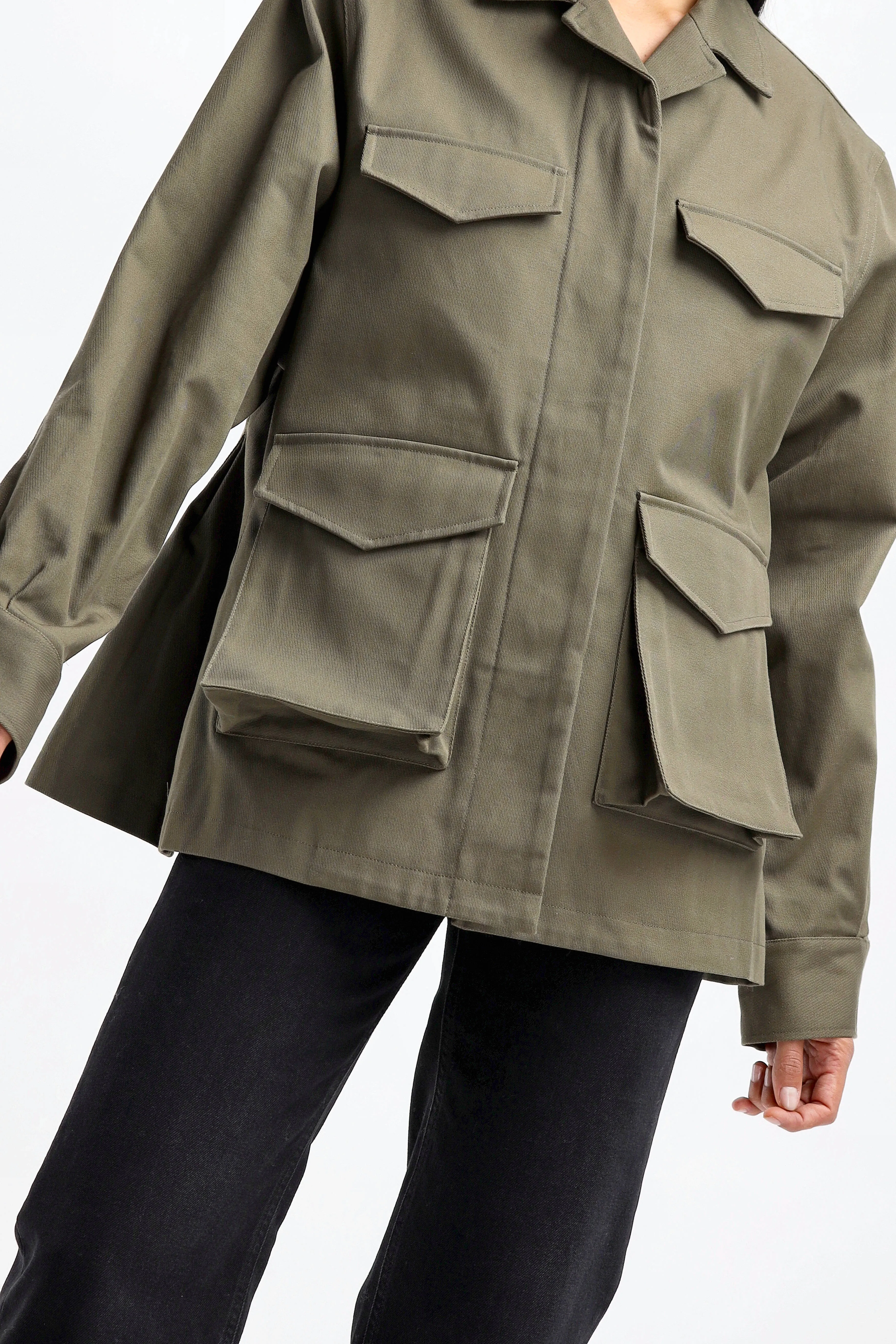 Oversized Jacke Army in Khaki