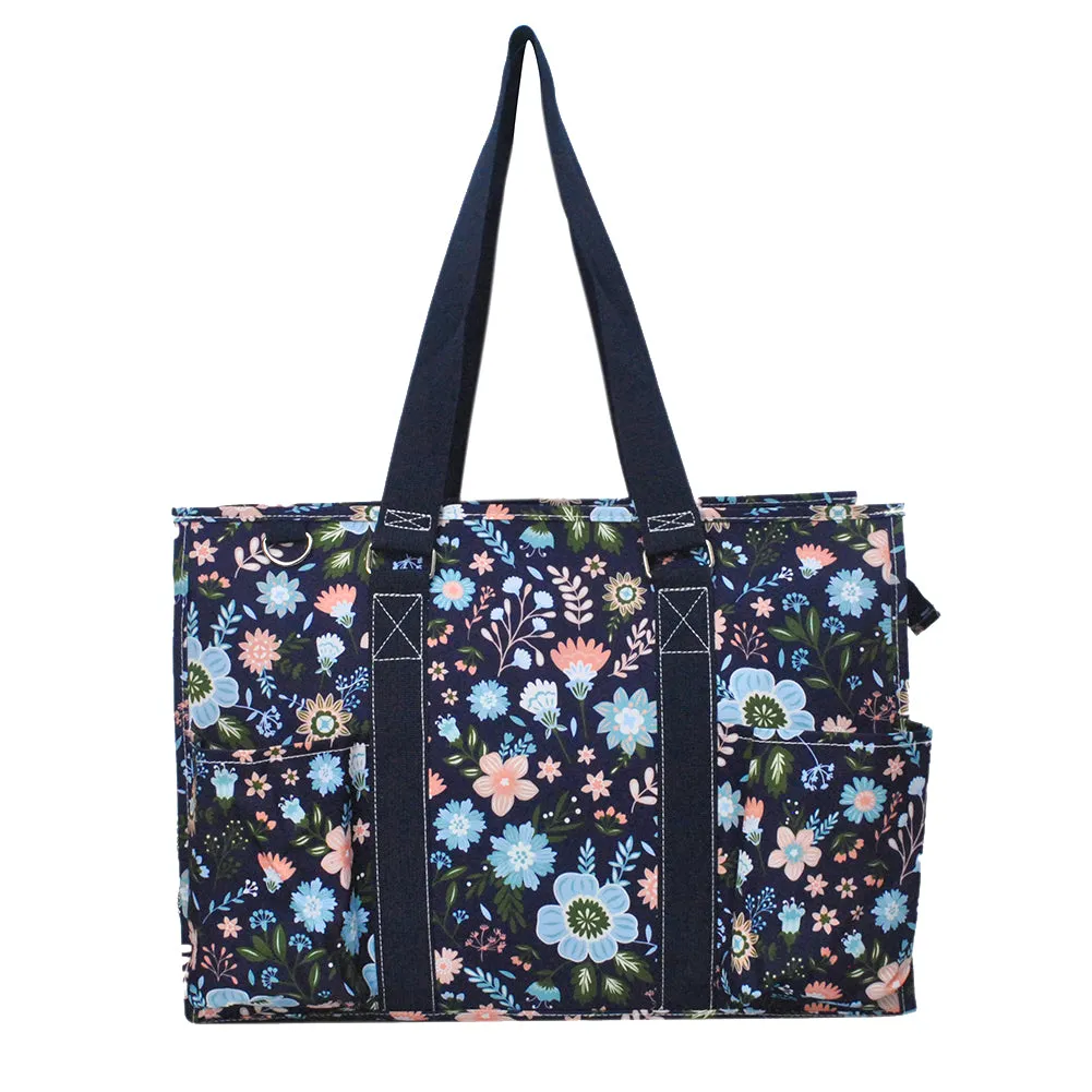 Pastel Floral NGIL Zippered Caddy Large Organizer Tote Bag