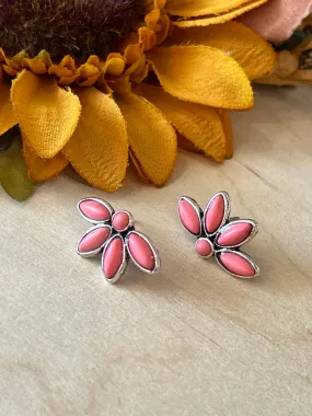 Peach Flower Earrings