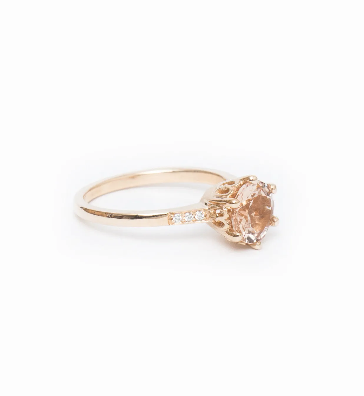 Peach Morganite Hazeline Solitaire Ring