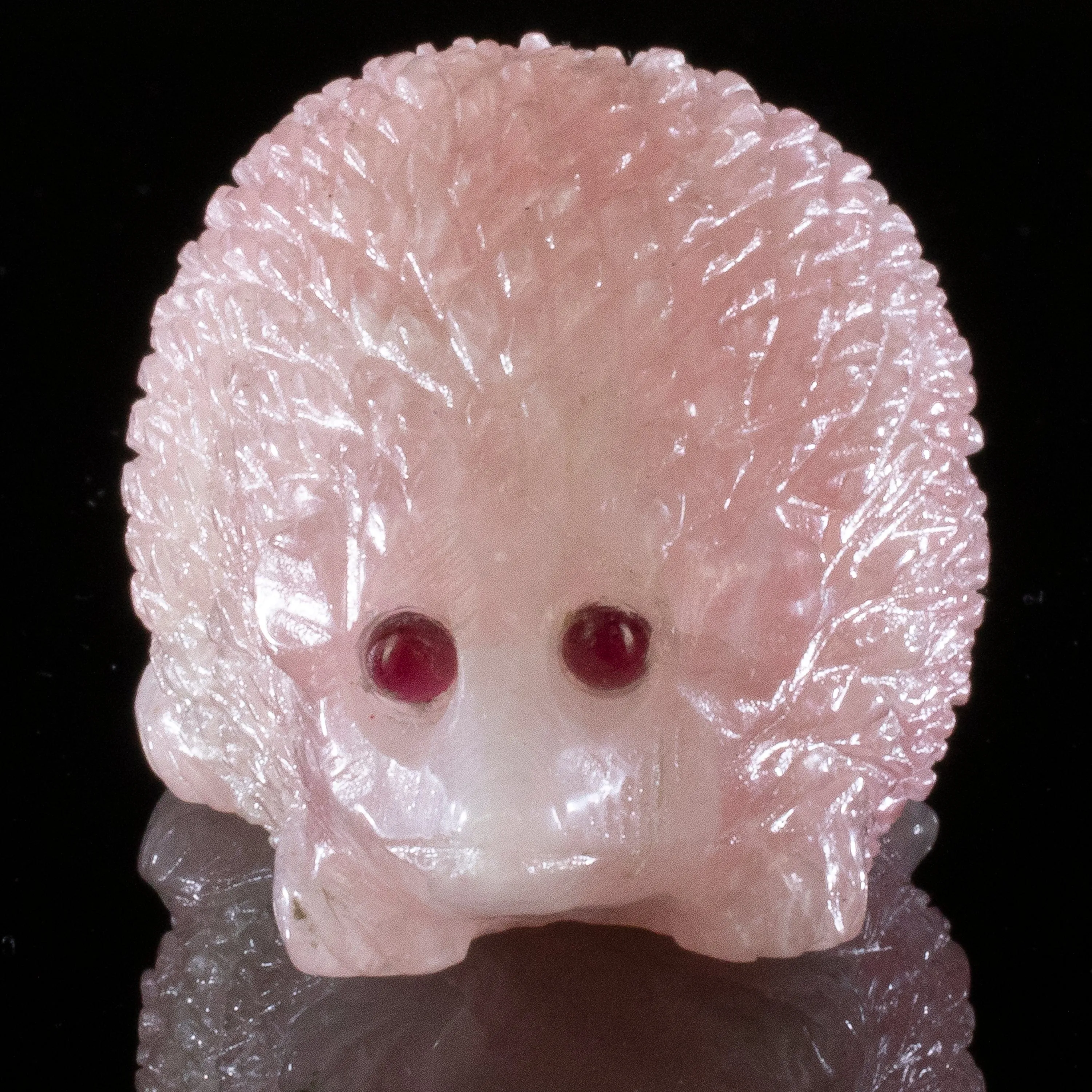 Peter Muller Rose Quartz Porcupine Carving