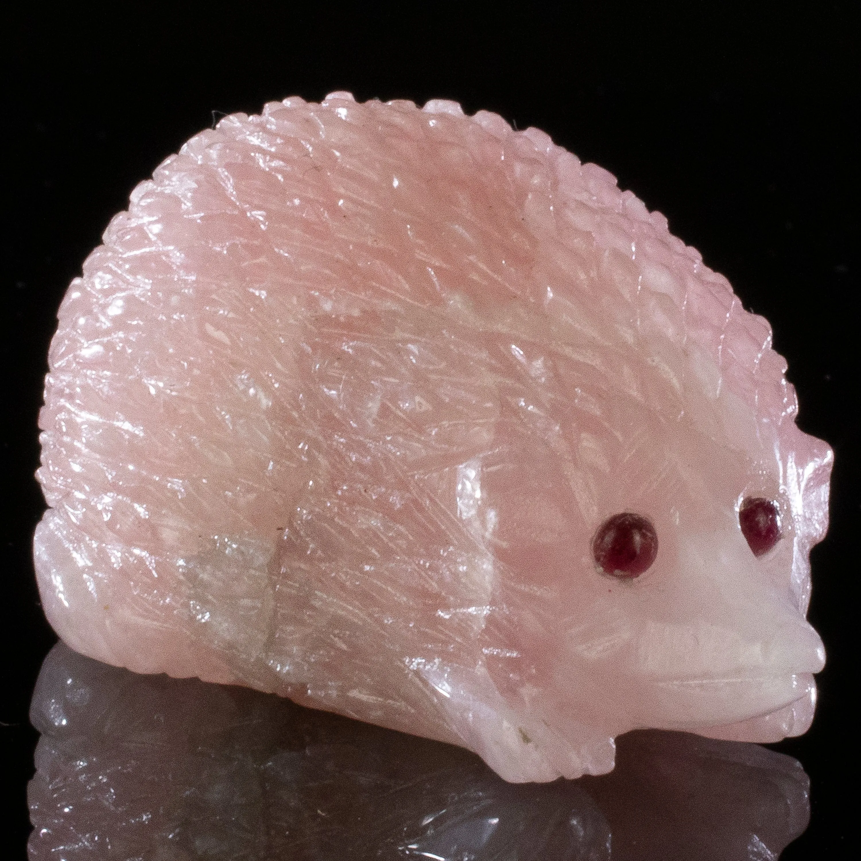 Peter Muller Rose Quartz Porcupine Carving