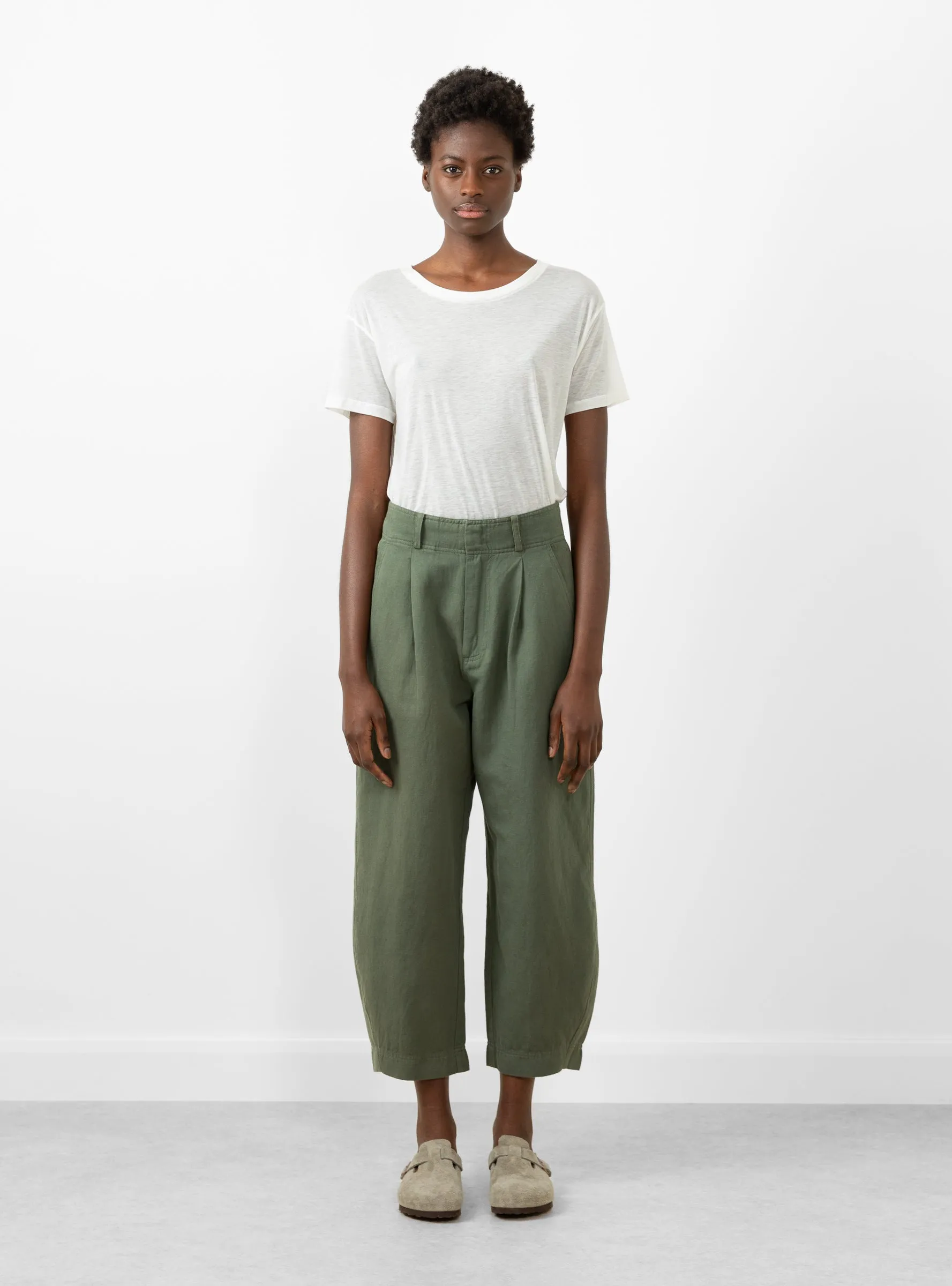 Petite Bari Crop Trouser Thyme