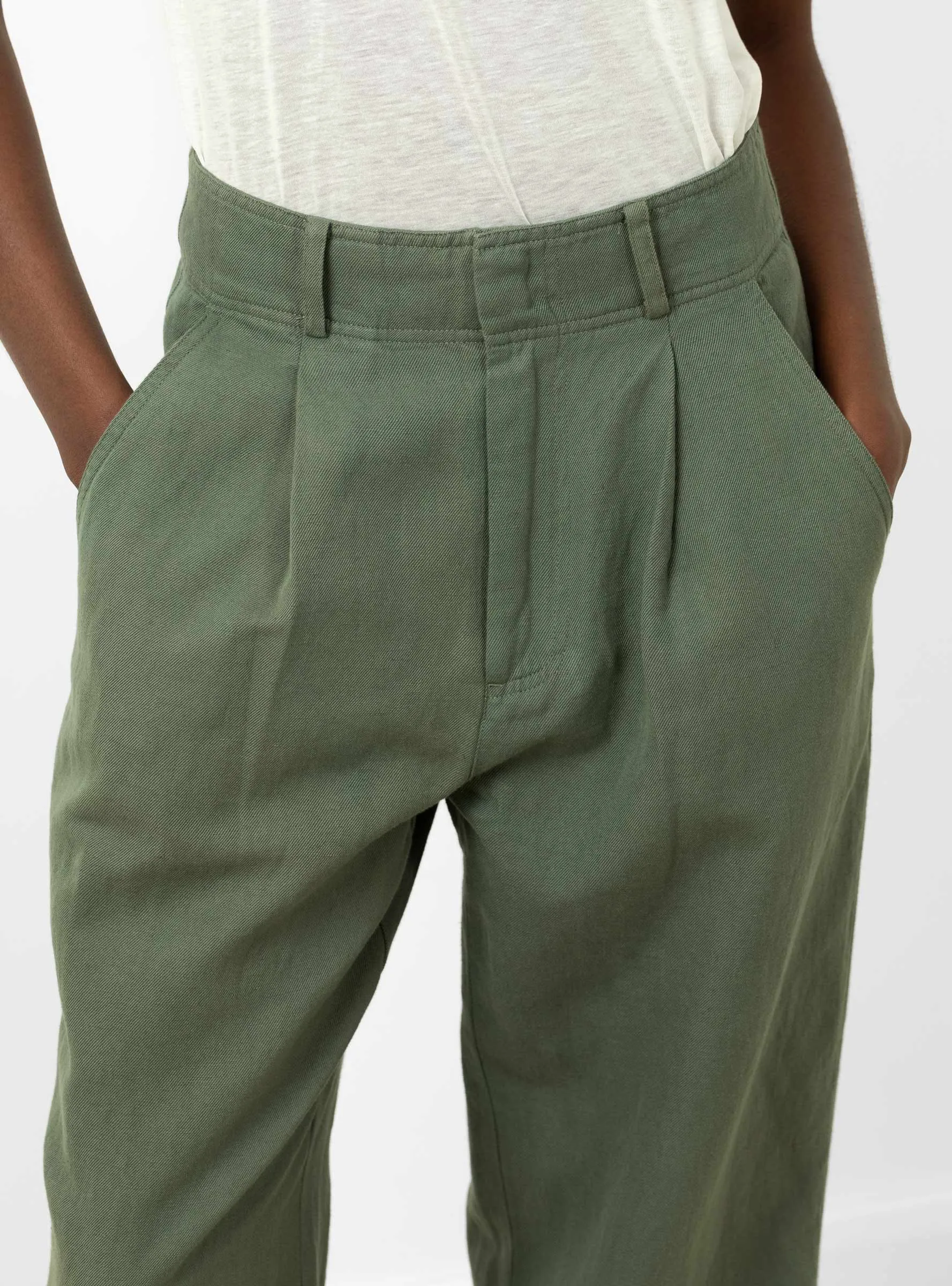 Petite Bari Crop Trouser Thyme