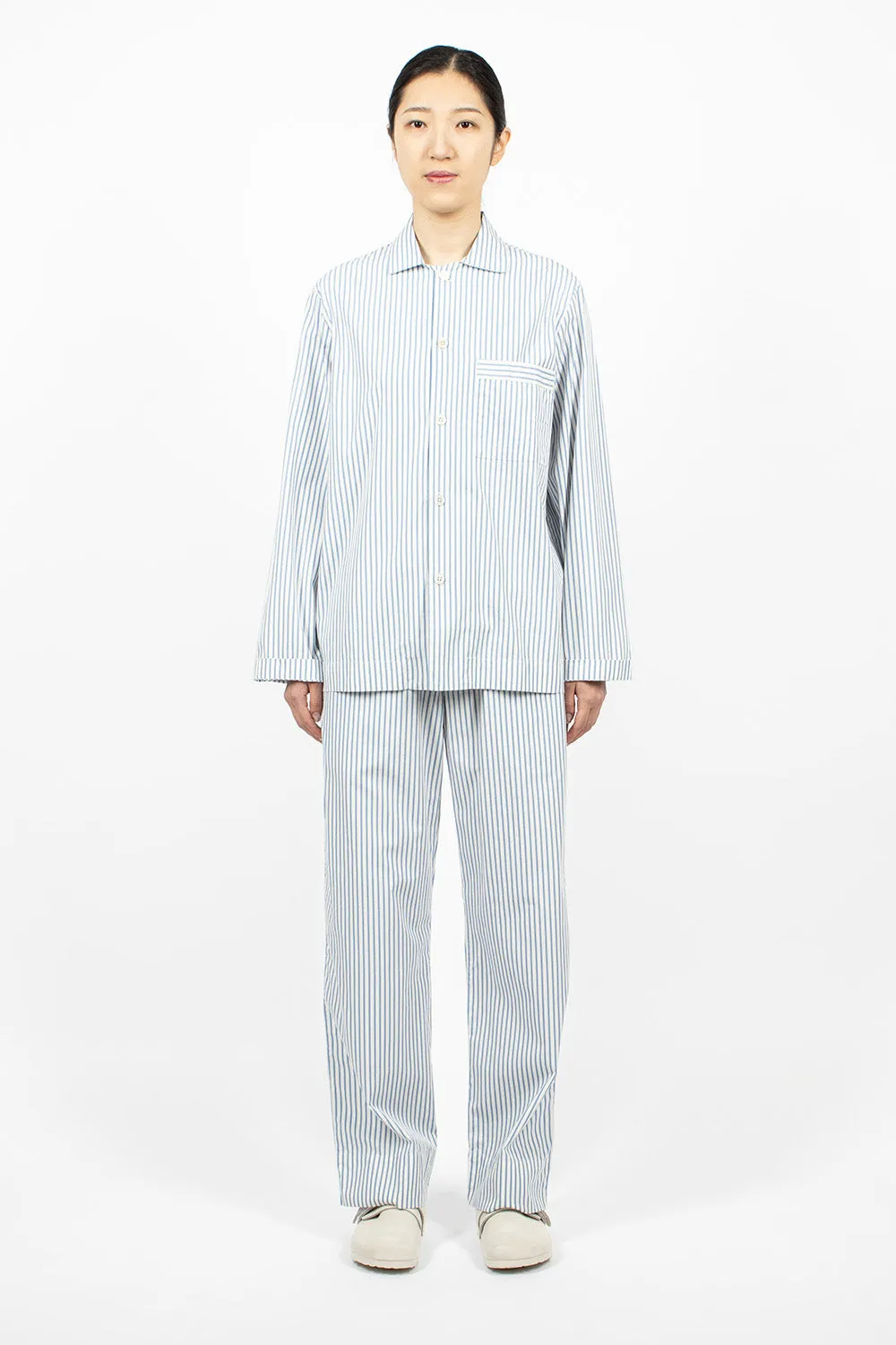 Poplin Pyjama Shirt Placid Blue Stripes