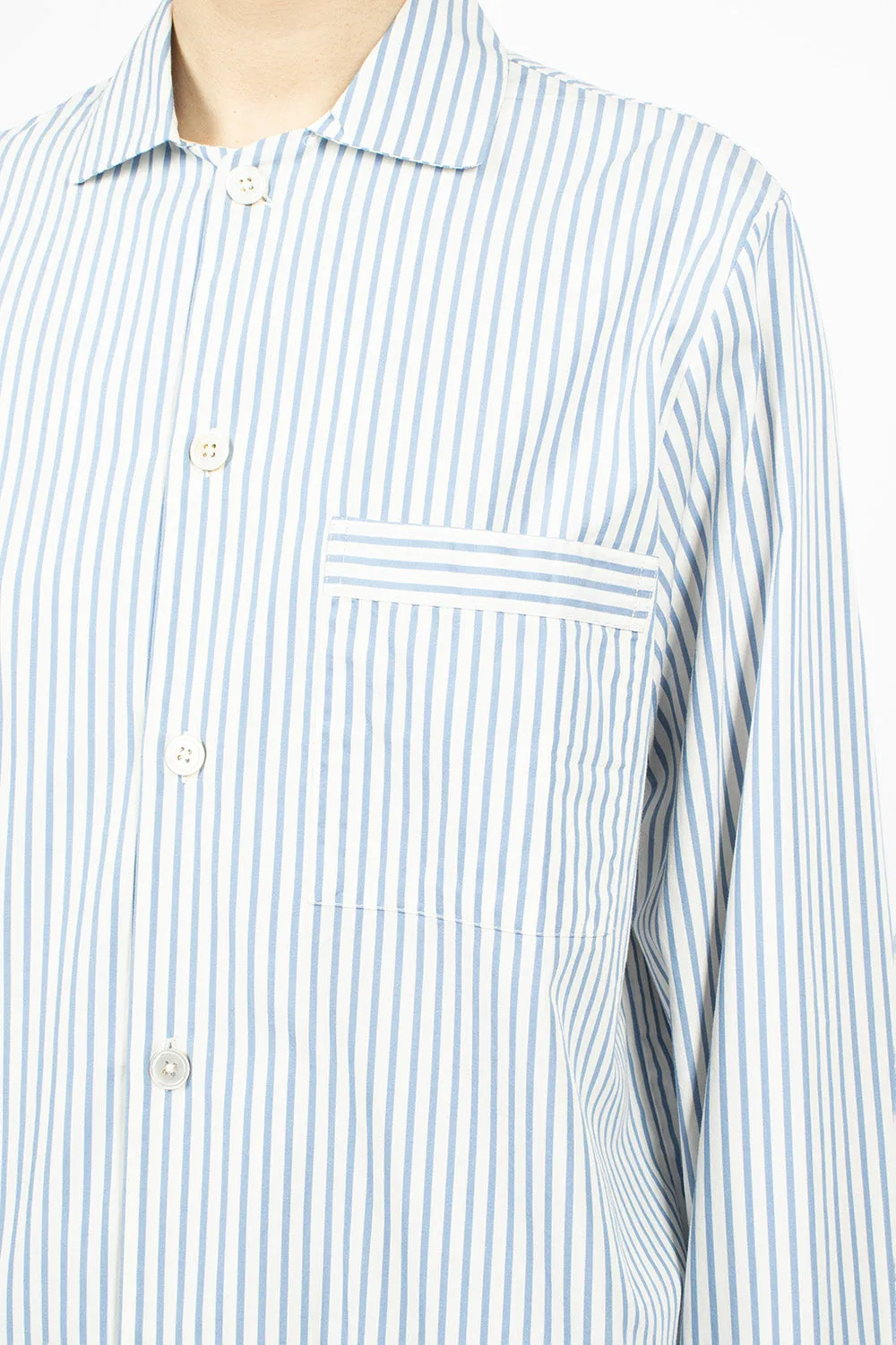 Poplin Pyjama Shirt Placid Blue Stripes