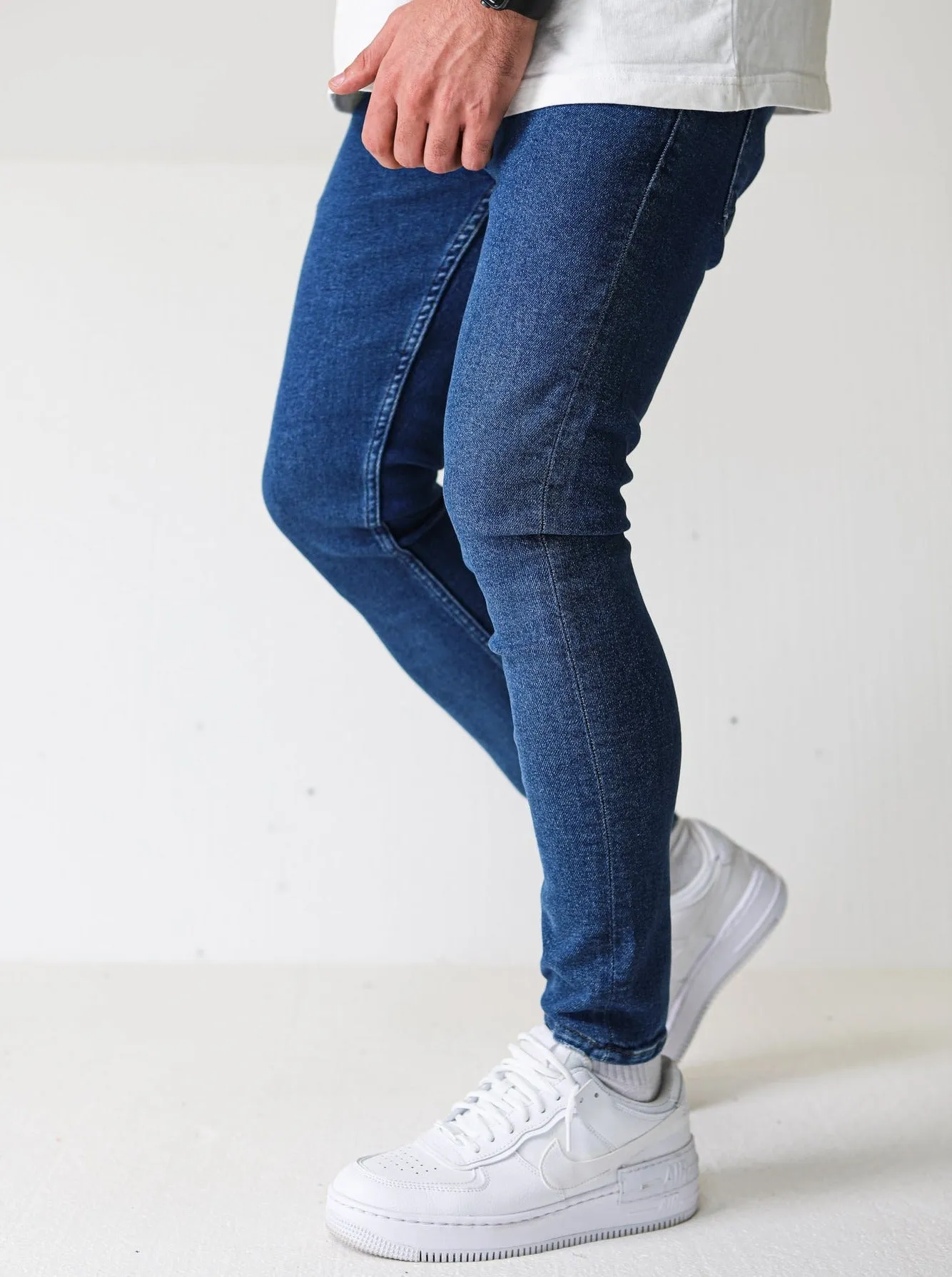 Premium High Stretch Basic Blue Jeans