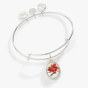 Printed Flower 'Sister' Charm Bangle