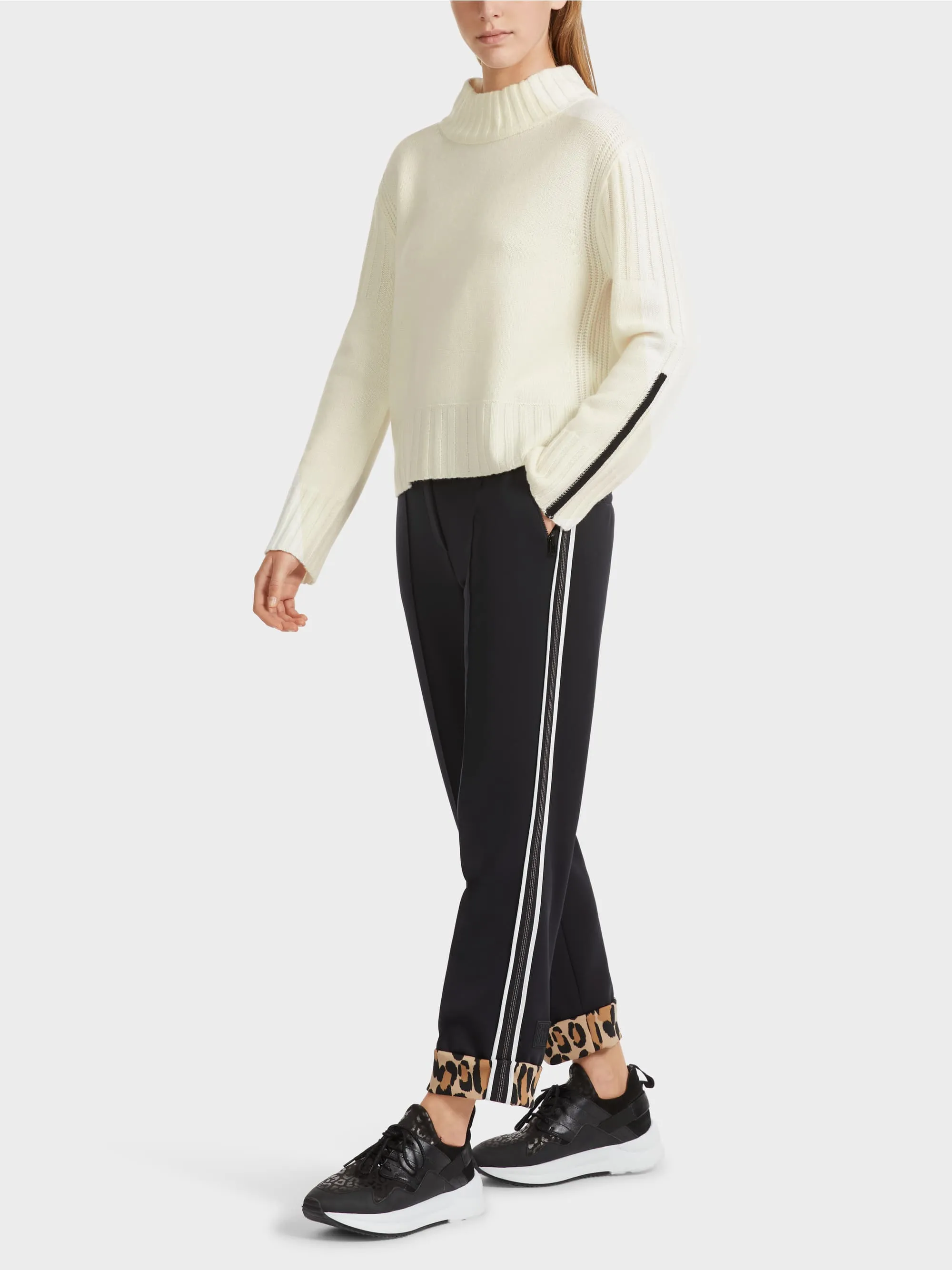 RESITA PANTS WITH ANIMAL PRINT BRAID