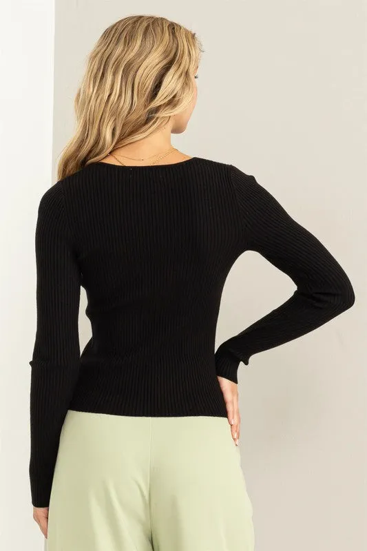 Ribbed Long Sleeve Top