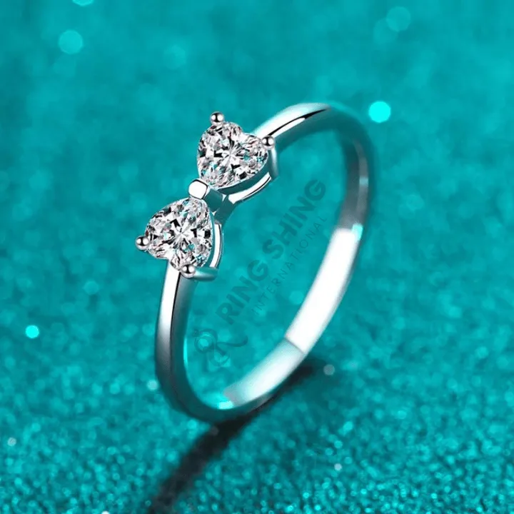 RSR-306 Stunning Double Heart-Shaped Moissanite Ring